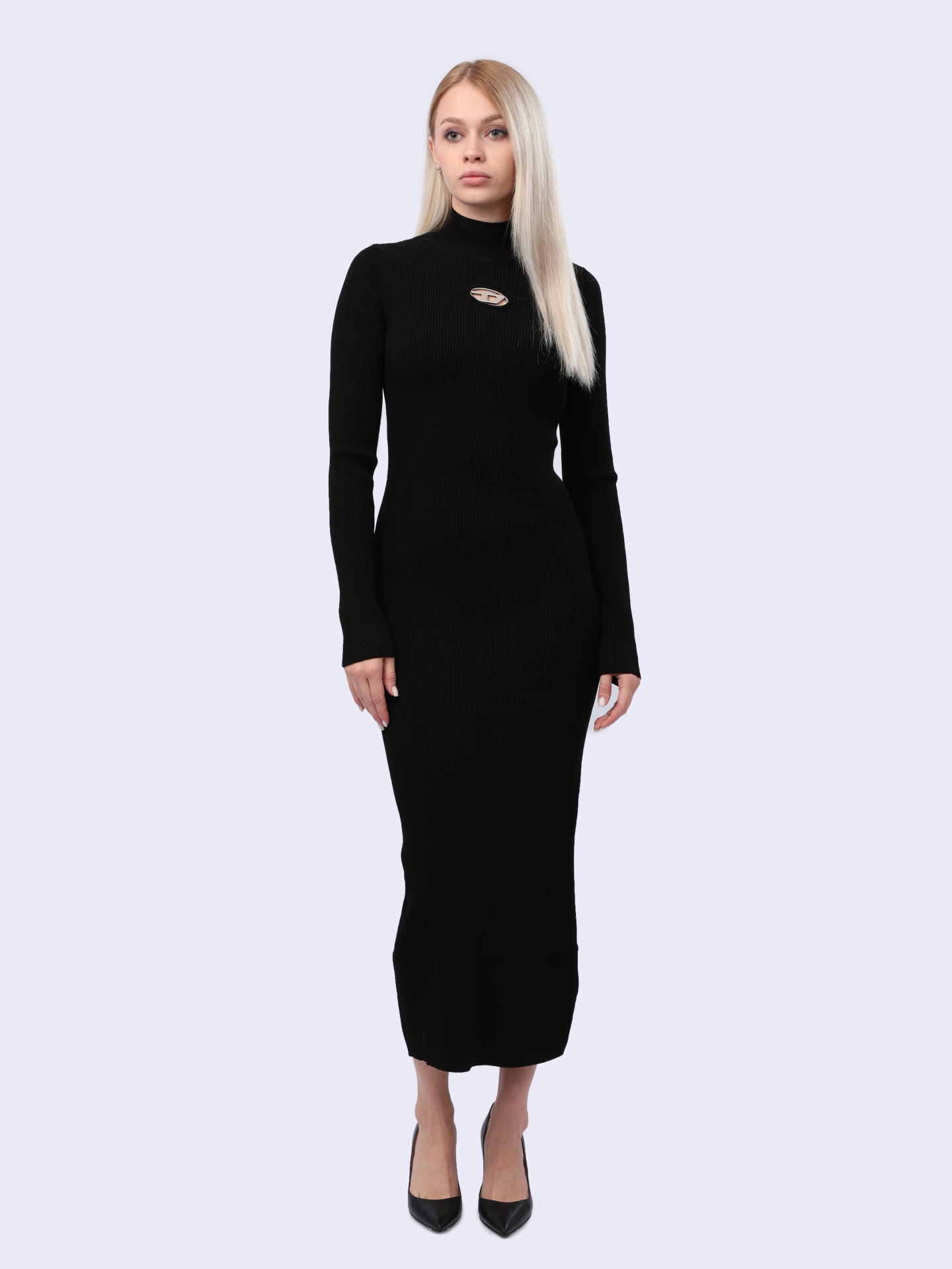 Платье Diesel A141860DLAX9XX черное женское с логотипом — купить в интернет-магазине Verdistore