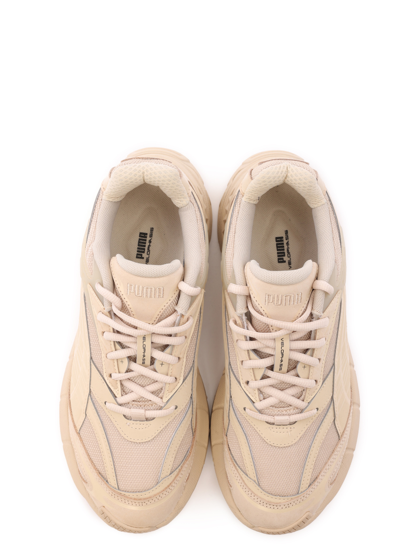 Кроссовки бежевые комбинированные на массивной подошве — купить в интернет-магазине Verdistore