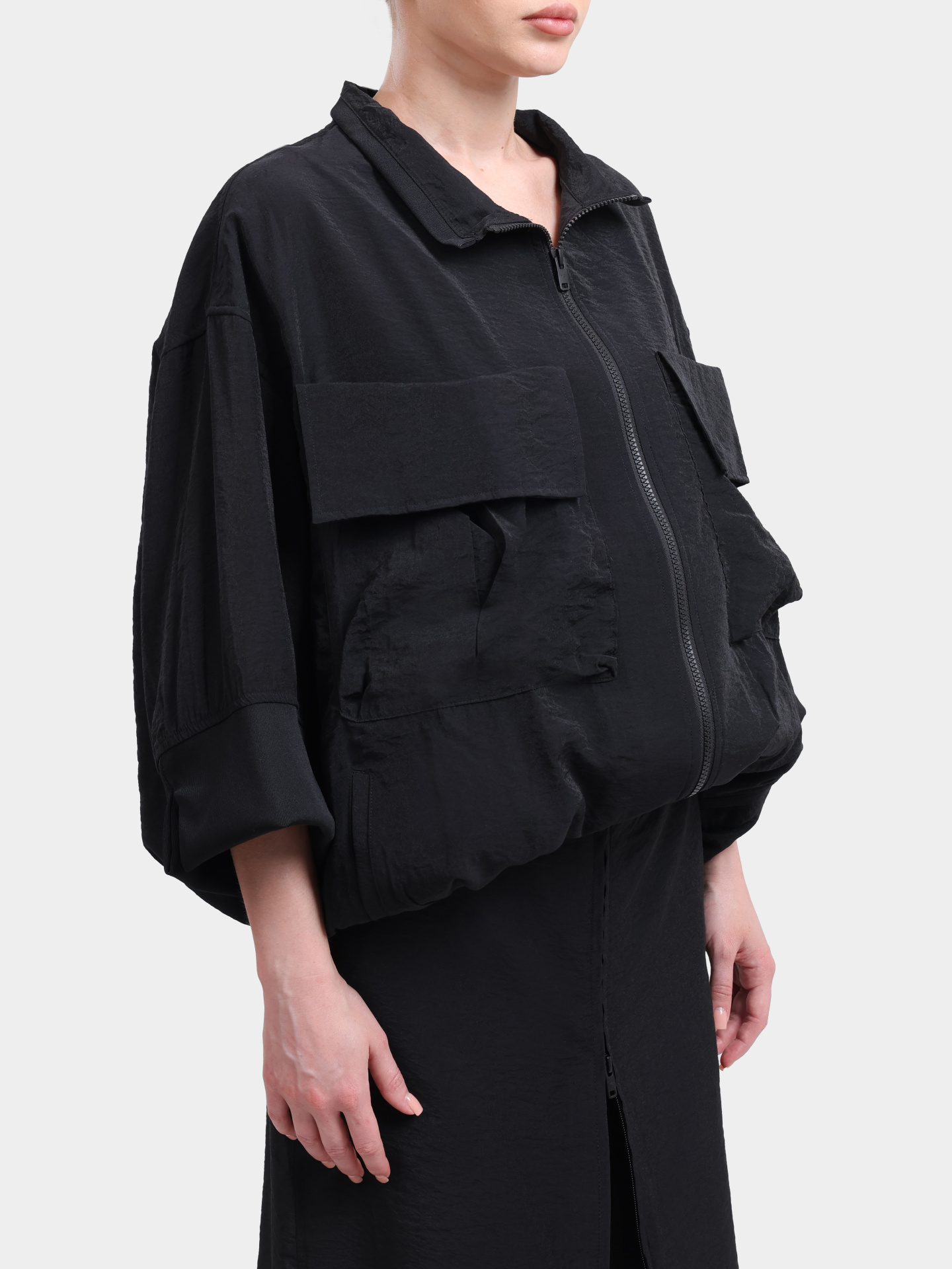 Мастерка Y-3 KH0425 BLACK черная женская с накладными карманами — купить в интернет-магазине Verdistore