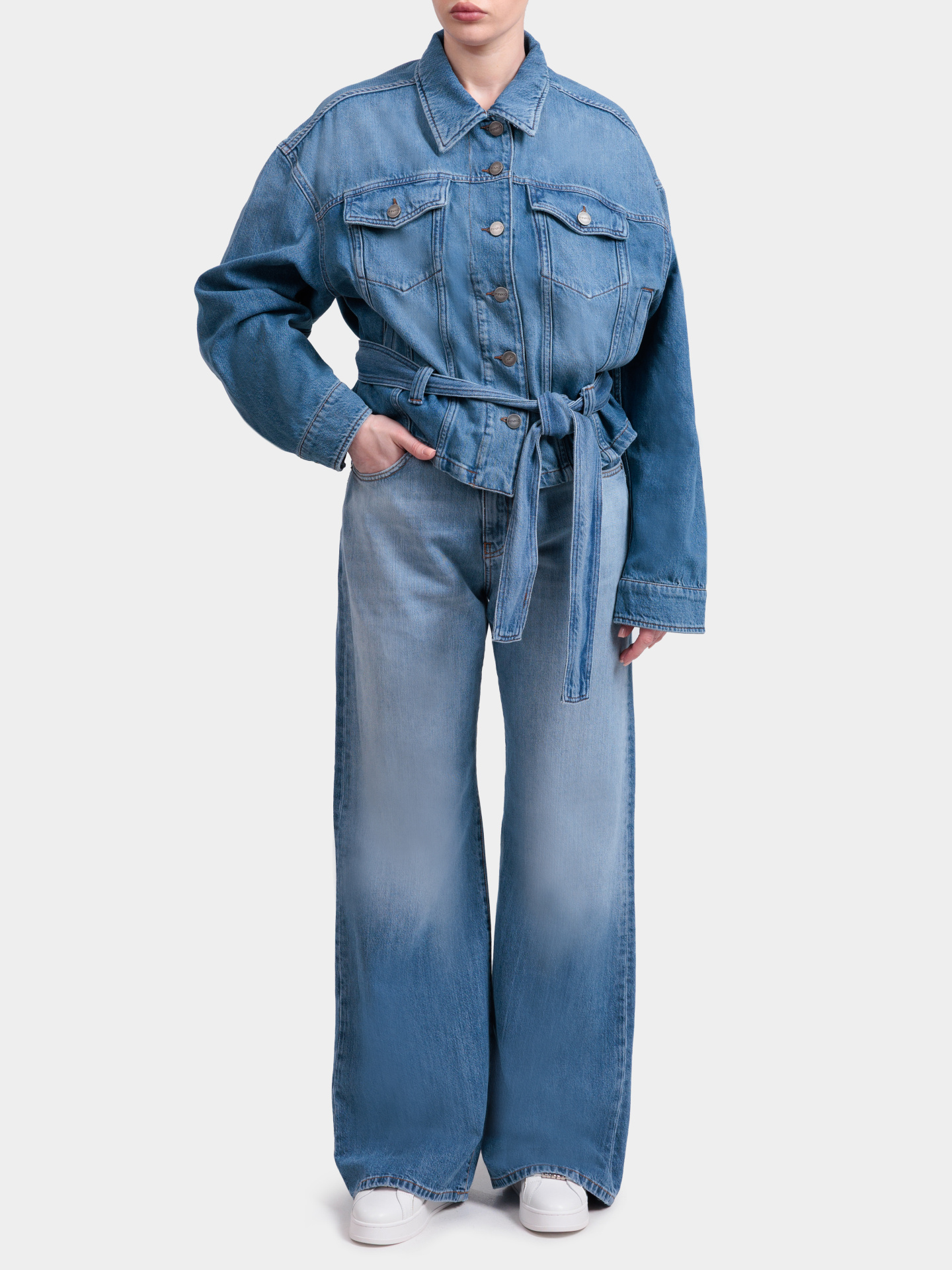 Куртка Pinko 106389 A341 PJV джинсовая женская с поясом — купить в интернет-магазине Verdistore