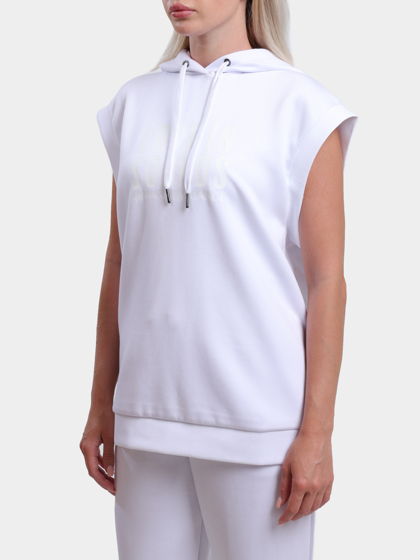 Худи Armani Exchange XW000276 AF12819 U0002 белое женское — купить в интернет-магазине Verdistore