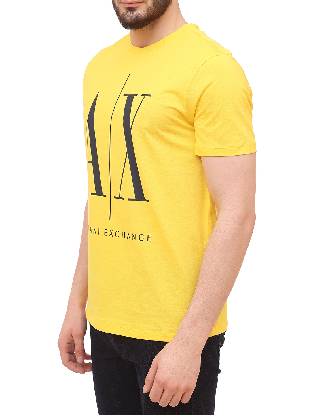 Футболка Armani Exchange 8NZTPA ZJH4Z 1620 желтая мужская с логотипом — купить в интернет-магазине Verdistore