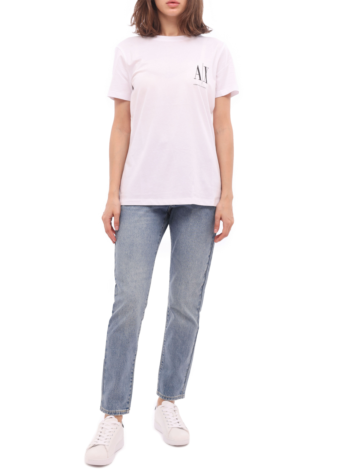 Джинсы Armani Exchange 8NYJ51 Y2AAZ 150А голубые женские на завышенной талии — купить в интернет-магазине Verdistore