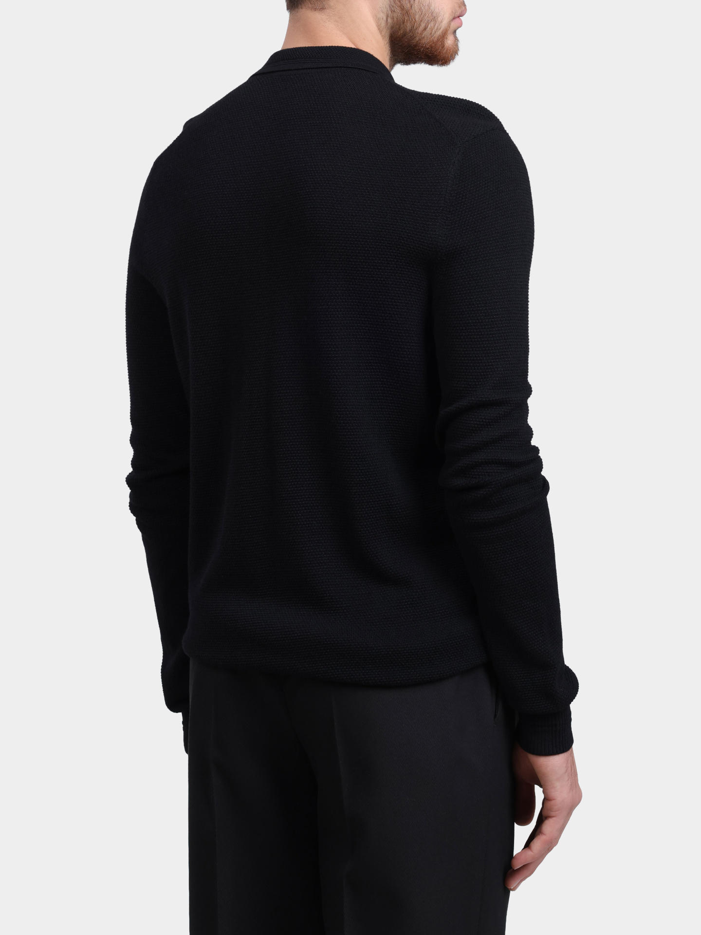 Свитер-поло Hugo 50504386 001 черный мужской — купить в интернет-магазине Verdistore