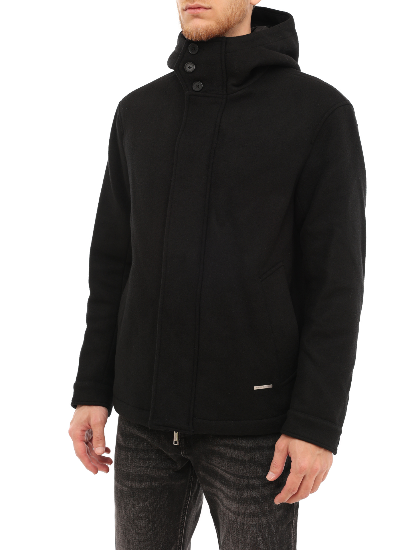Куртка Armani Exchange 6LZB30 ZNIKZ 1200 черная мужская из шерсти — купить в интернет-магазине Verdistore