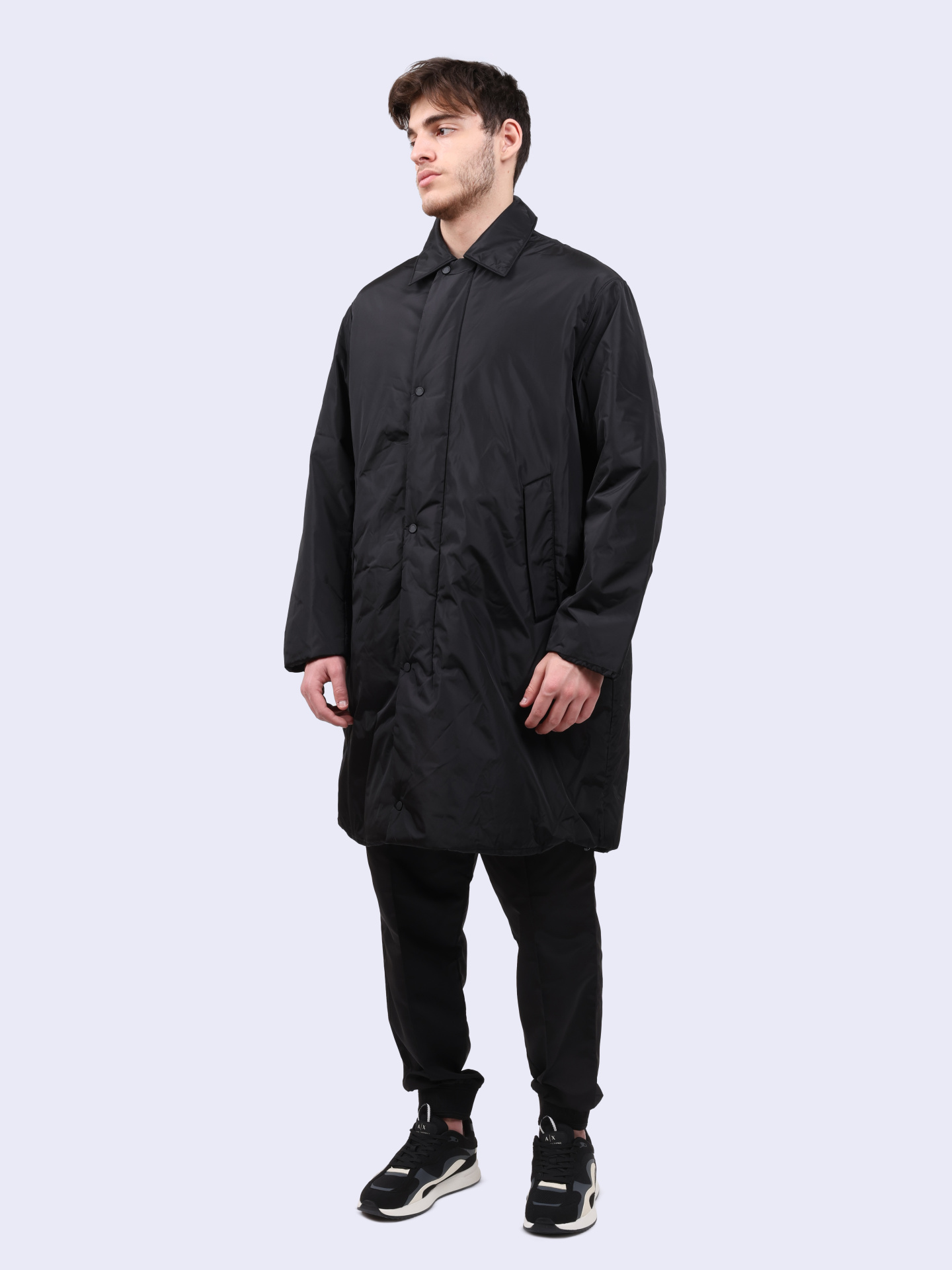 Куртка Armani Exchange 6DZL03 ZN4XZ 1200 черная мужская удлиненная — купить в интернет-магазине Verdistore