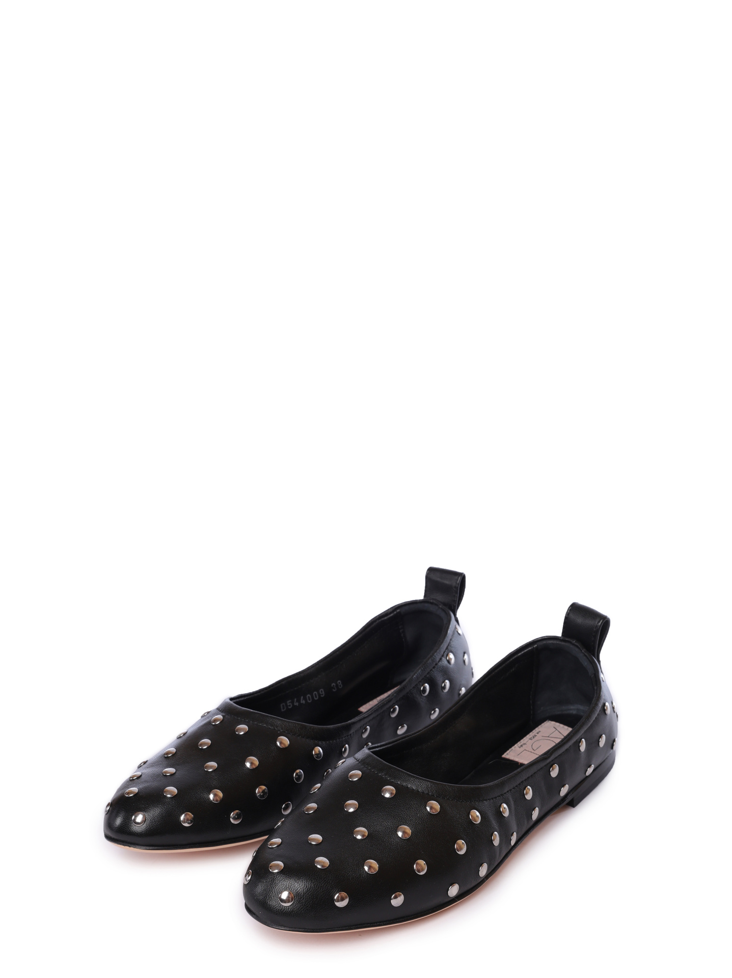 Балетки AGL D544009PCSOFTY 0000 черные женские с заклепками — купить в интернет-магазине Verdistore