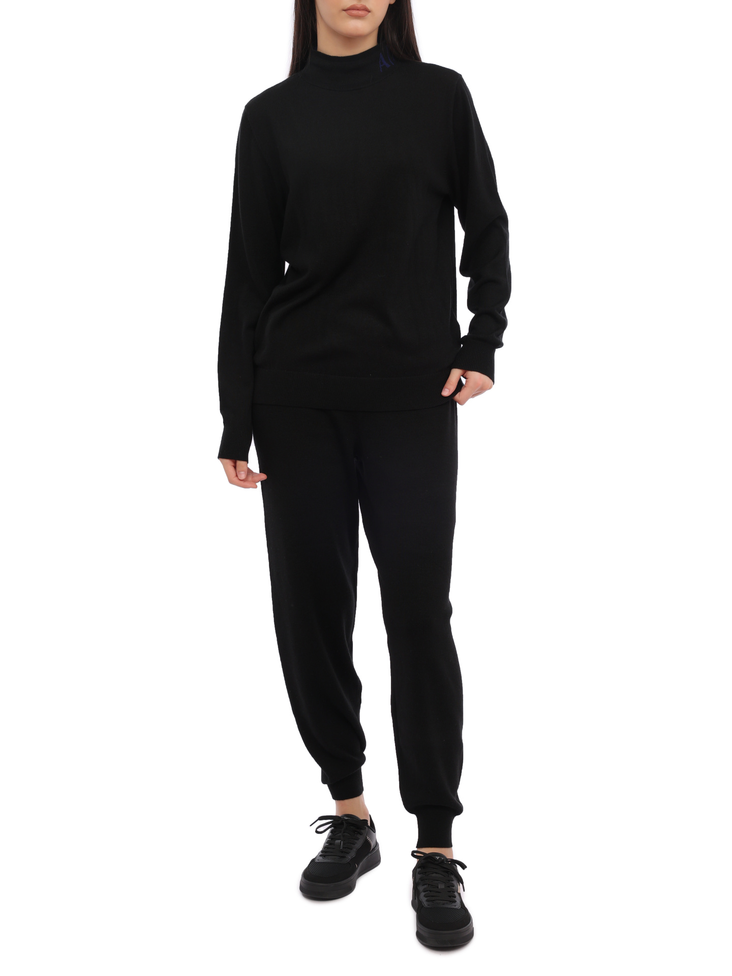 Брюки Armani Exchange 6RYP1K YME3Z 1200 черные женские из трикотажа — купить в интернет-магазине Verdistore