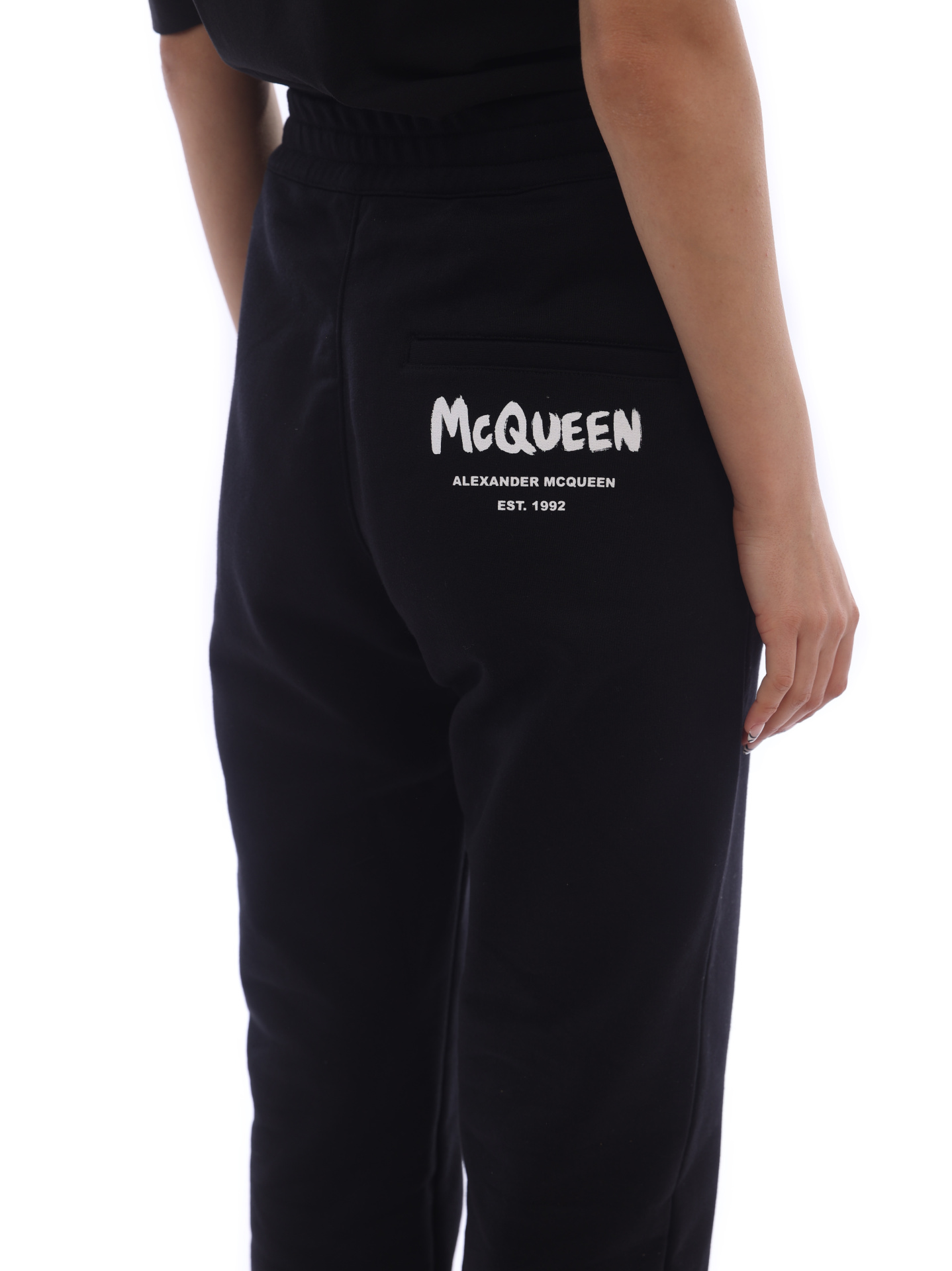 Брюки Alexander McQueen 658545-QZAD5-0520 черные женские — купить в интернет-магазине Verdistore