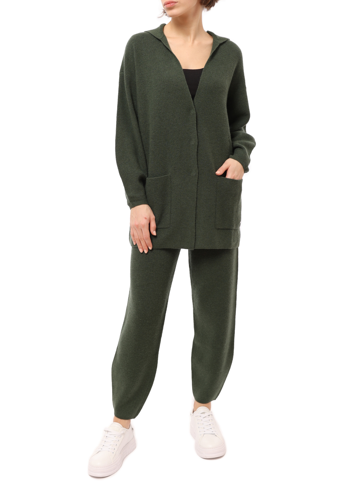 картинка Брюки Armani Exchange 6LYP1Y YMT8Z 1880 хаки женские из шерсти от магазина Verdistore