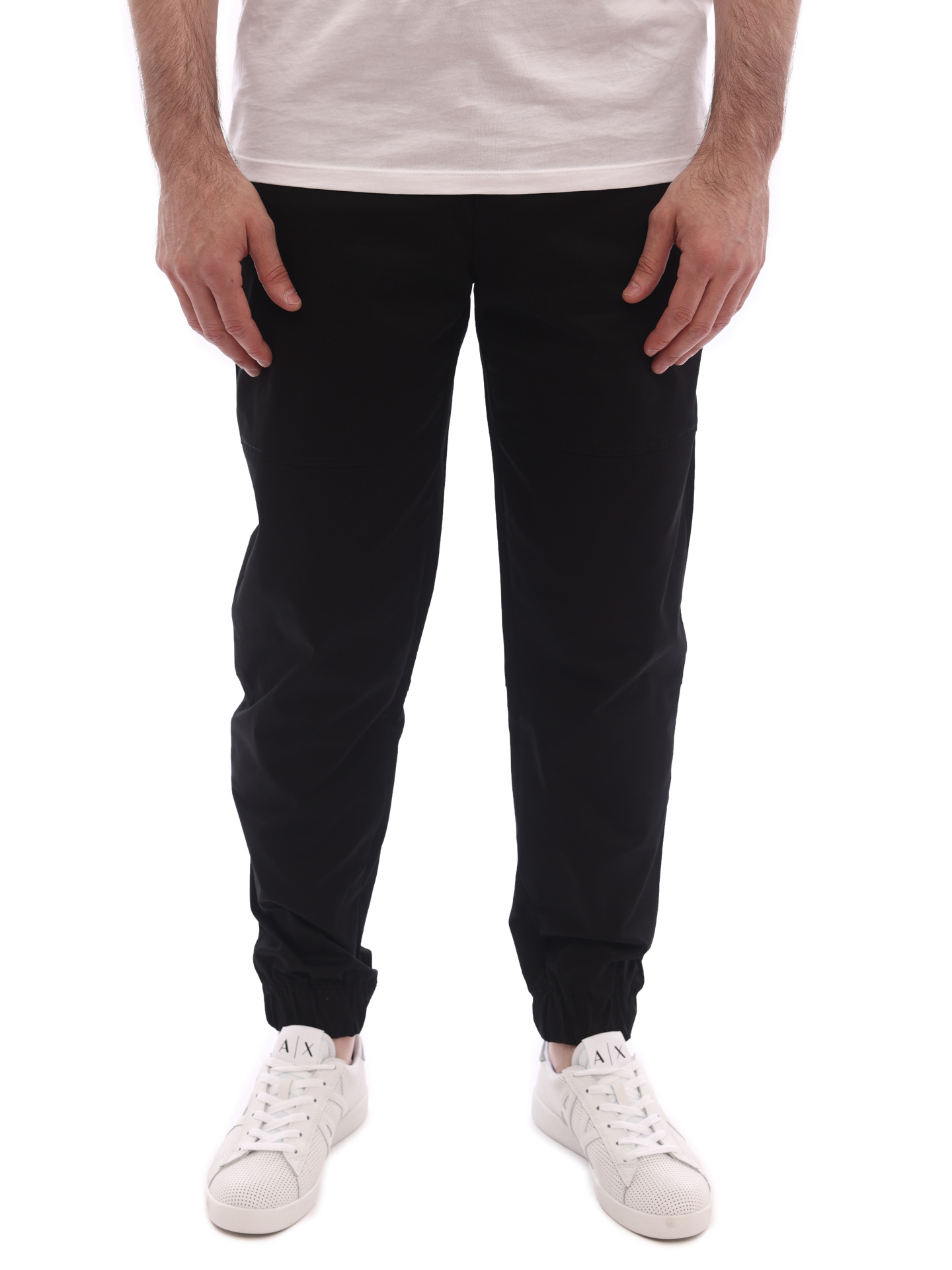 Брюки Armani Exchange 3LZP06 ZNTGZ 1200 черные мужские с эластичными манжетами — купить в интернет-магазине Verdistore