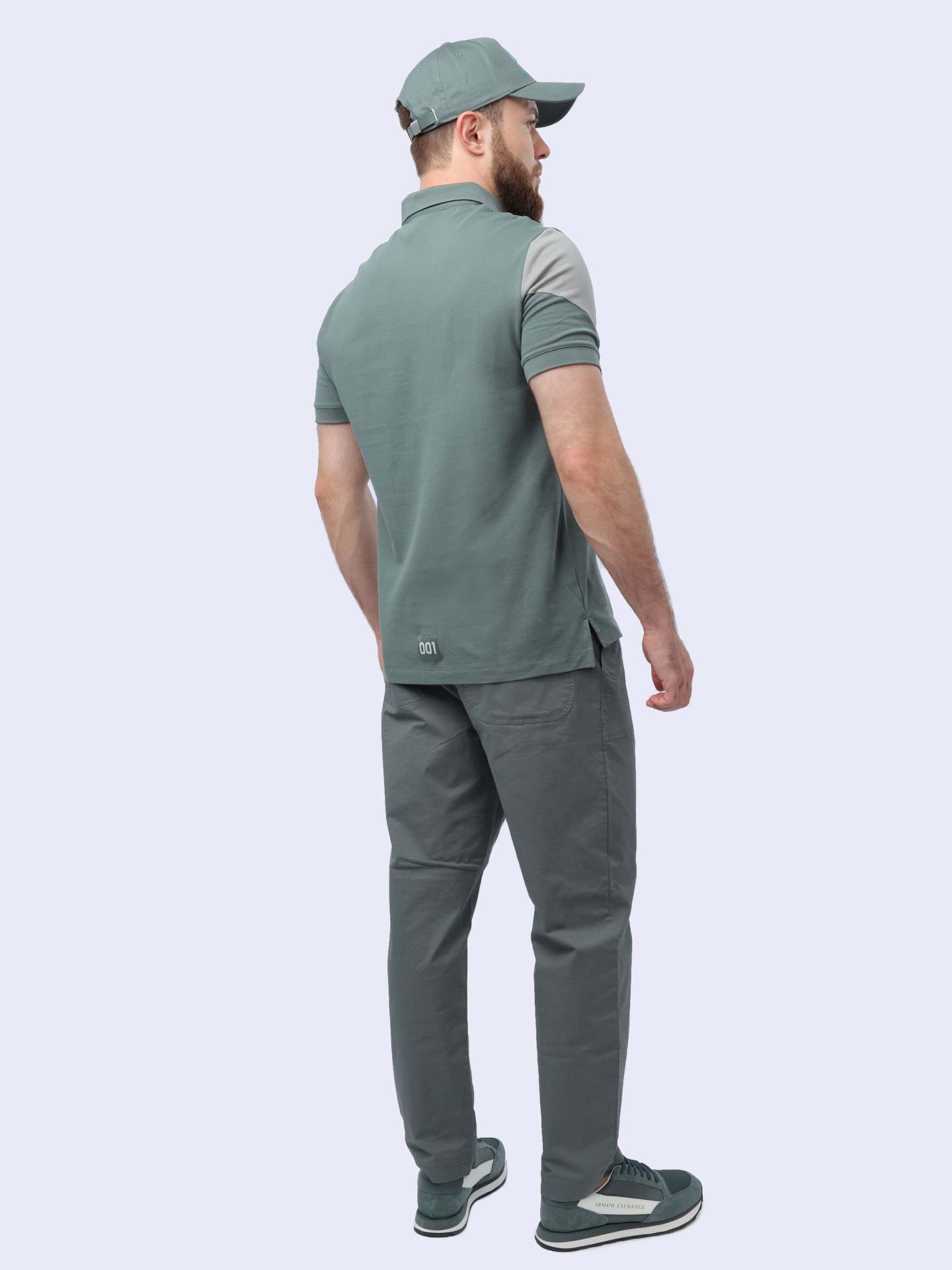 Поло Armani Exchange 3DZFLK ZJM5Z 1888 мужское с контрастными рукавами — купить в интернет-магазине Verdistore