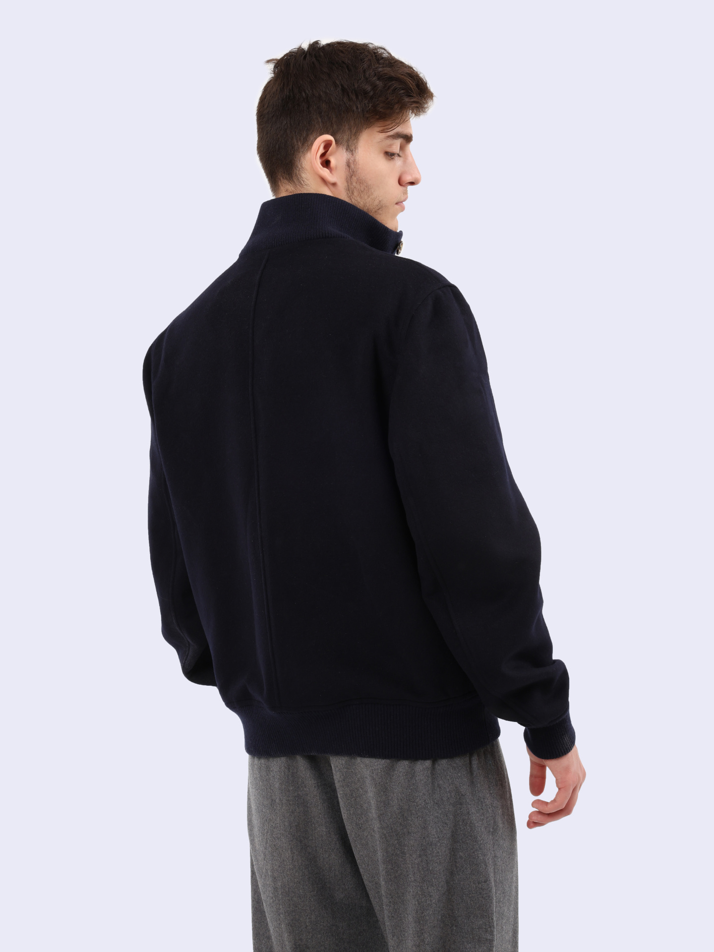 Бомбер Brunello Cucinelli MY4416895 CZA66 темно-синий мужской из шерсти — купить в интернет-магазине Verdistore