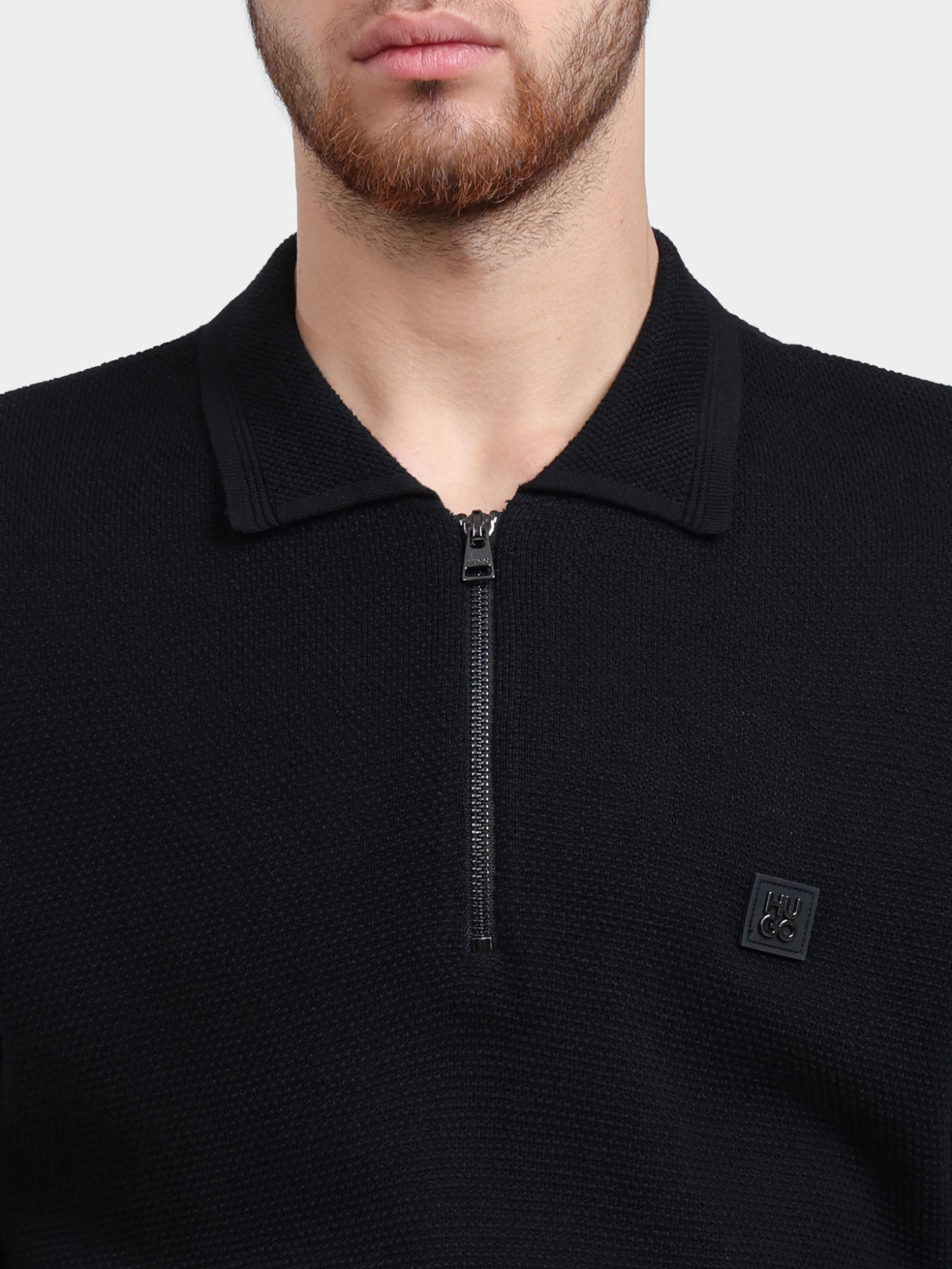 Свитер-поло Hugo 50504386 001 черный мужской — купить в интернет-магазине Verdistore