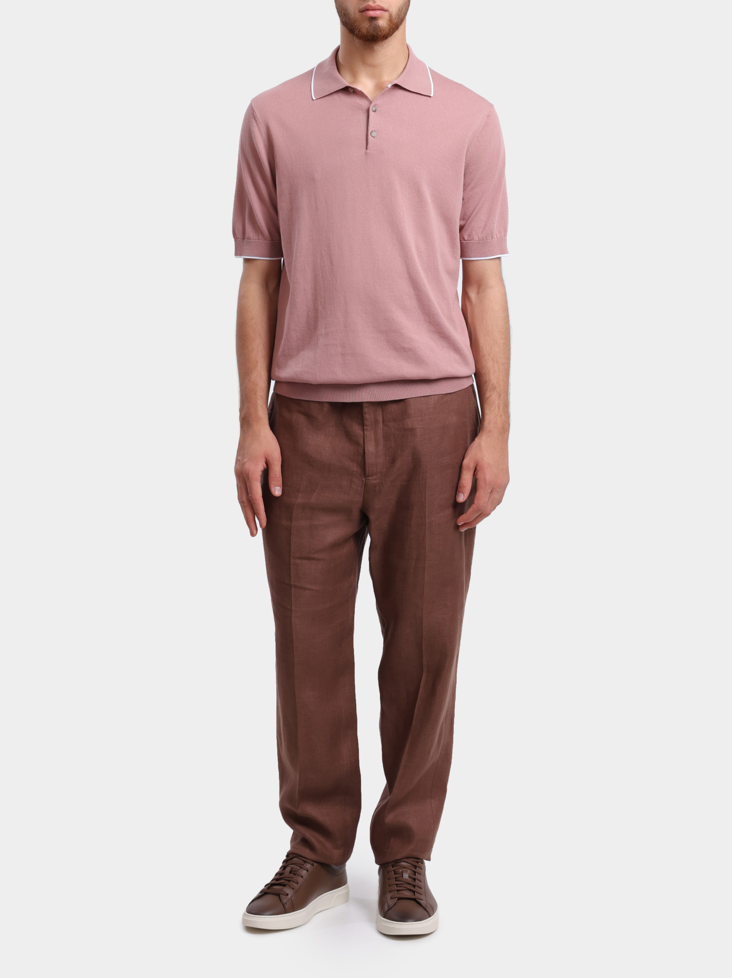 Брюки R54095N 02606 054 кирпичного цвета льняные — купить в интернет-магазине Verdistore