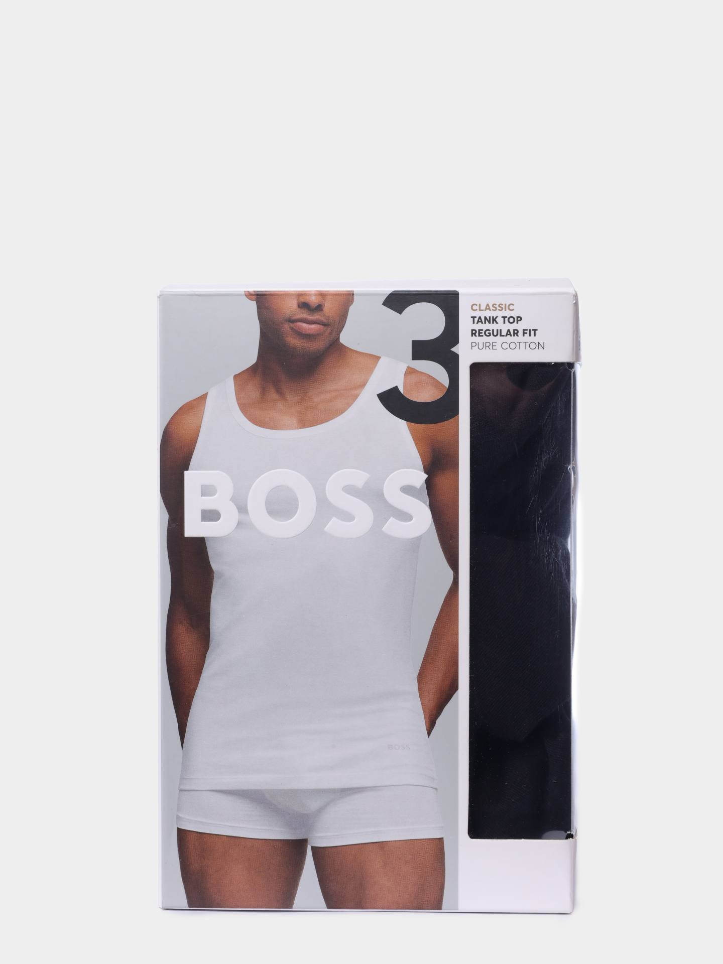 Майка комлпект 3 пары Boss Black 10243514 01 50475278 001 черная мужская — купить в интернет-магазине Verdistore