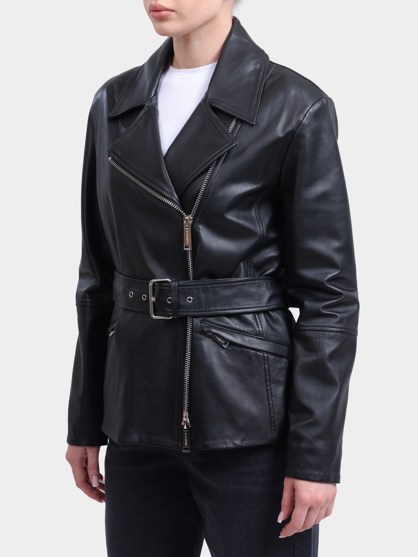 Куртка MARELLA MLSNEGOZI 001 черная с поясом женская — купить в интернет-магазине Verdistore