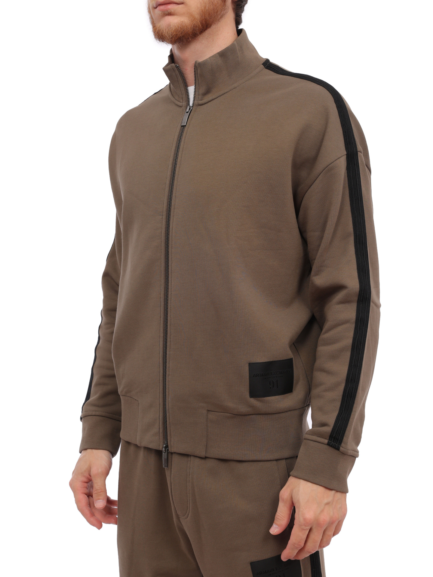Мастерка Armani Exchange 6RZMLM ZJ4XZ 1784 хлопковая мужская с лампасами — купить в интернет-магазине Verdistore
