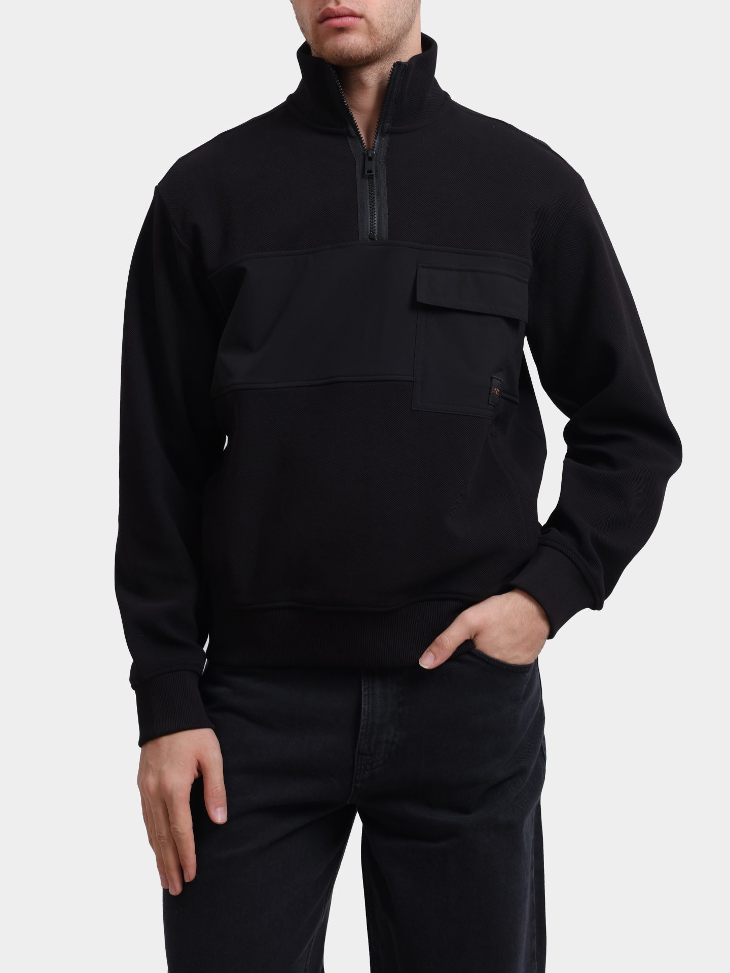 Свитшот Ze_Nylonhem 10262516 01 50531262 001 черный мужской — купить в интернет-магазине Verdistore