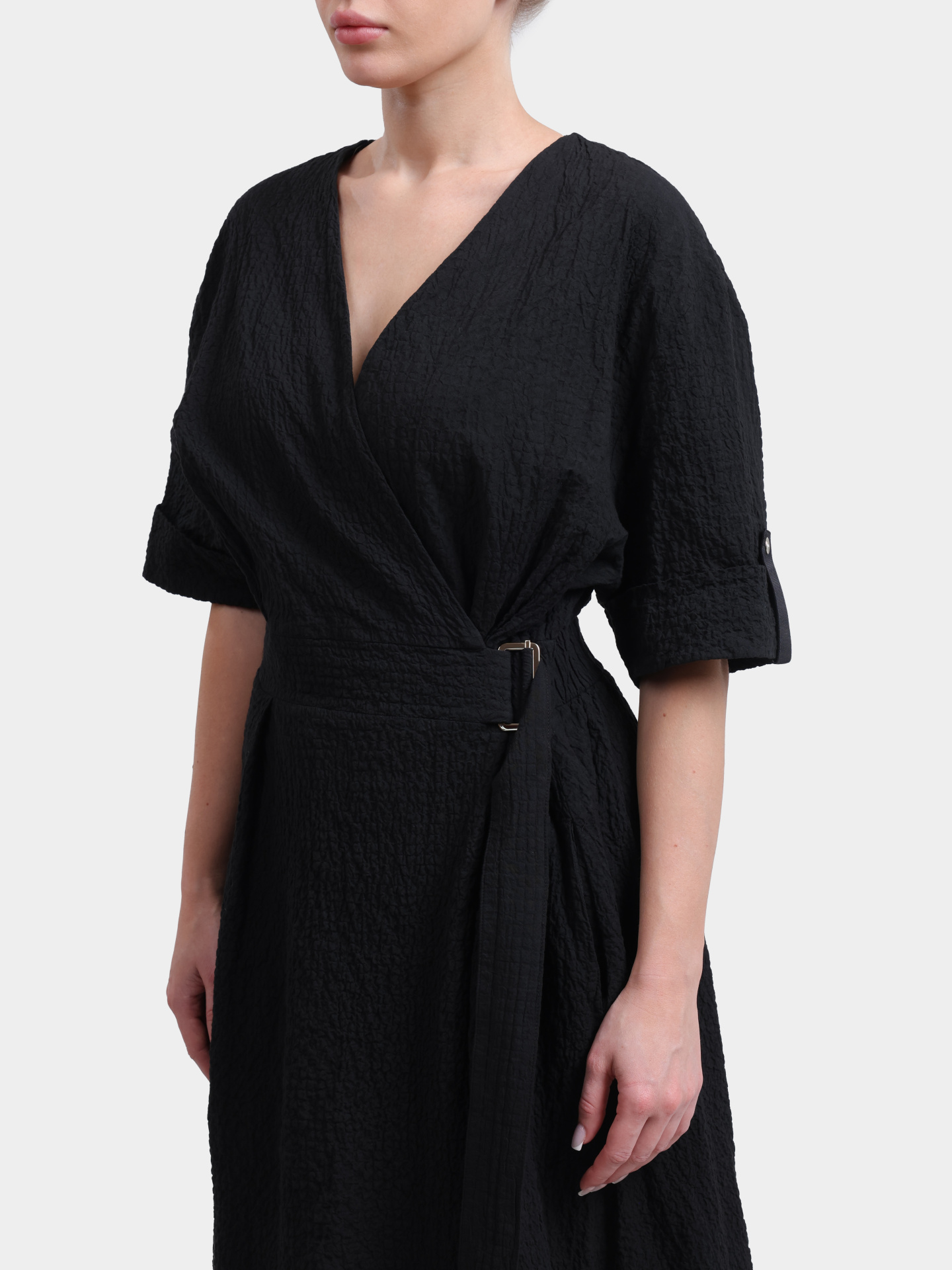 Платье Herno AB000076D 13284 9300 черное женское с длинным поясом  — купить в интернет-магазине Verdistore