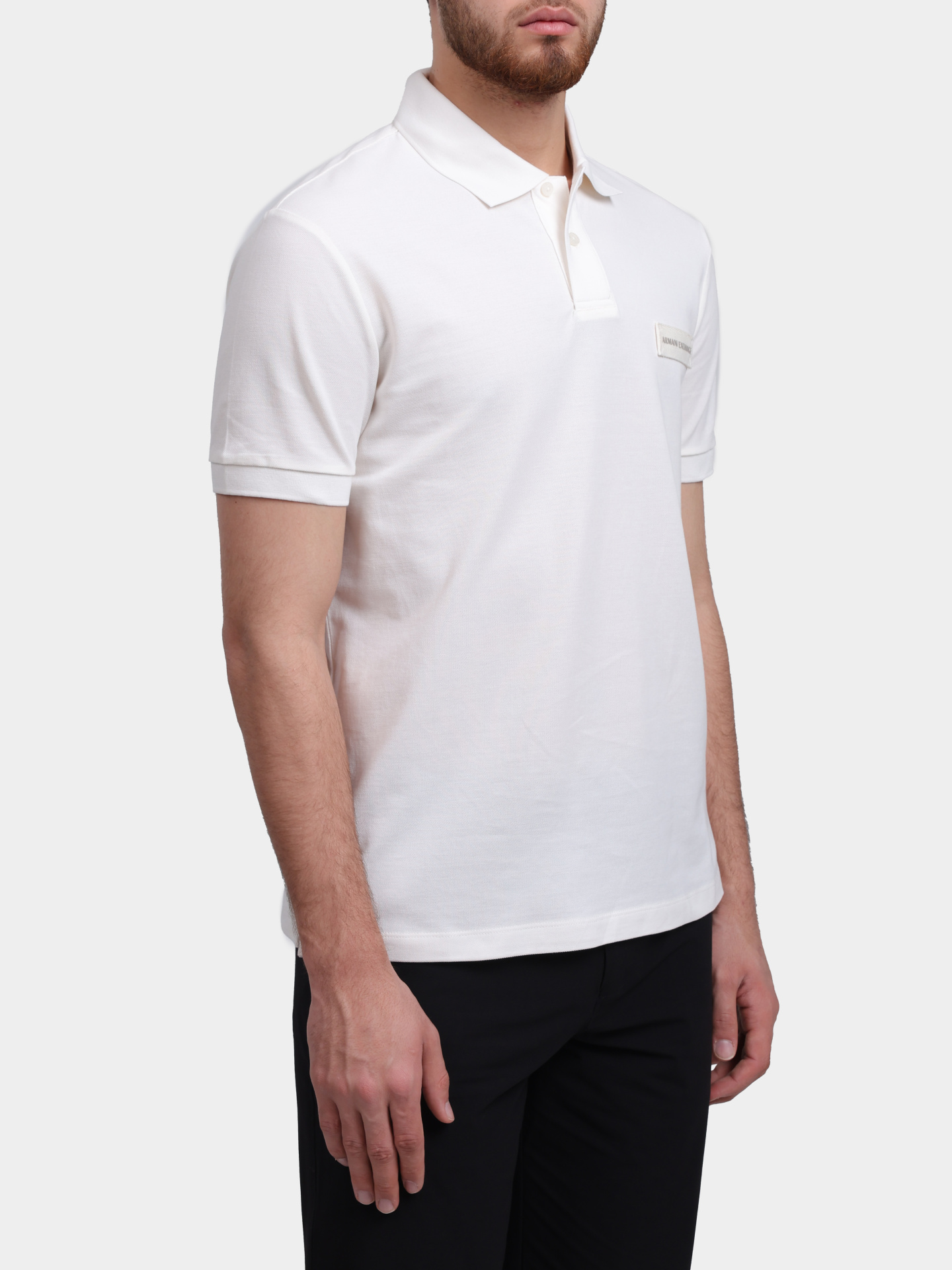 Поло Armani Exchange XM002390 AF13026 U1074 молочное мужское — купить в интернет-магазине Verdistore