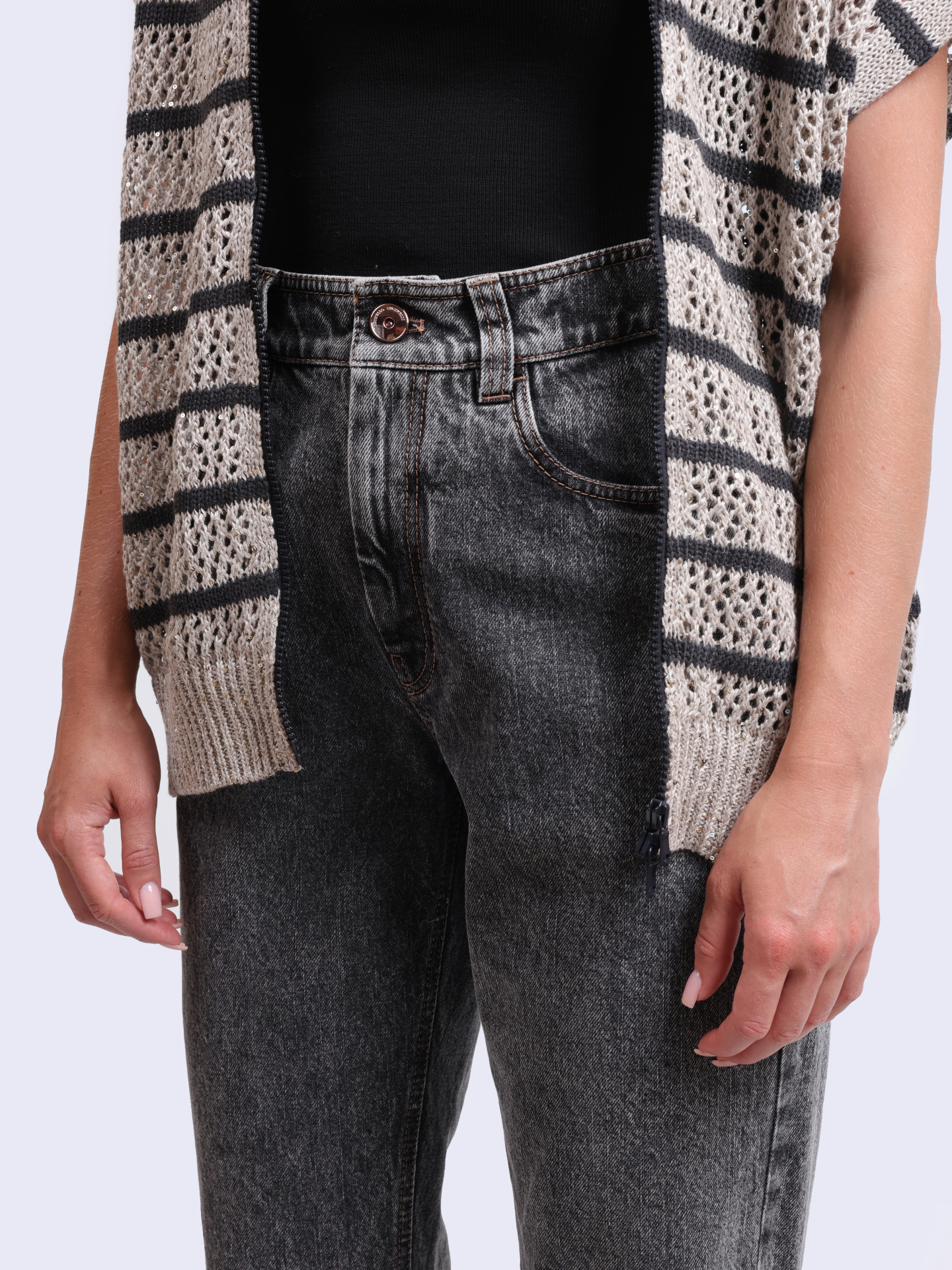 Джинсы Brunello Cucinelli MA095P5732 C7819 серые женские — купить в интернет-магазине Verdistore