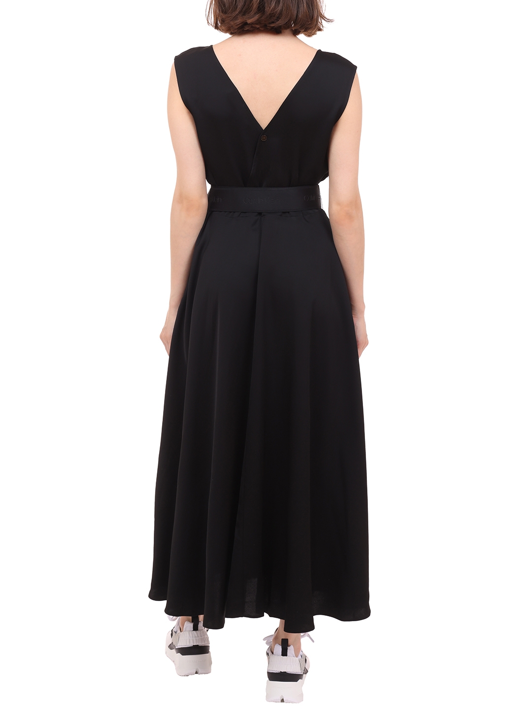 Платье Calvin Klein K20K202849BEH черное женское с поясом — купить в интернет-магазине Verdistore