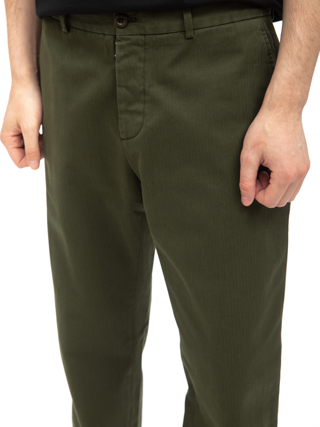 Брюки оливковые прямого кроя хлопковые  — купить в интернет-магазине Verdistore