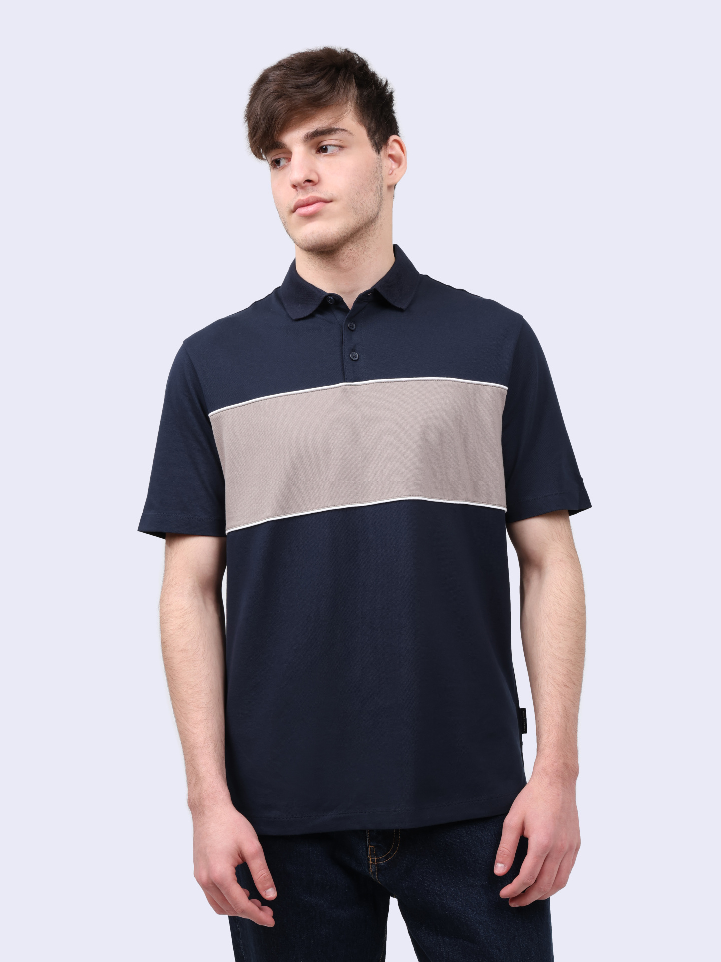 Поло Armani Exchange 6DZFJM ZJYCZ 1510 комбинированное мужское — купить в интернет-магазине Verdistore