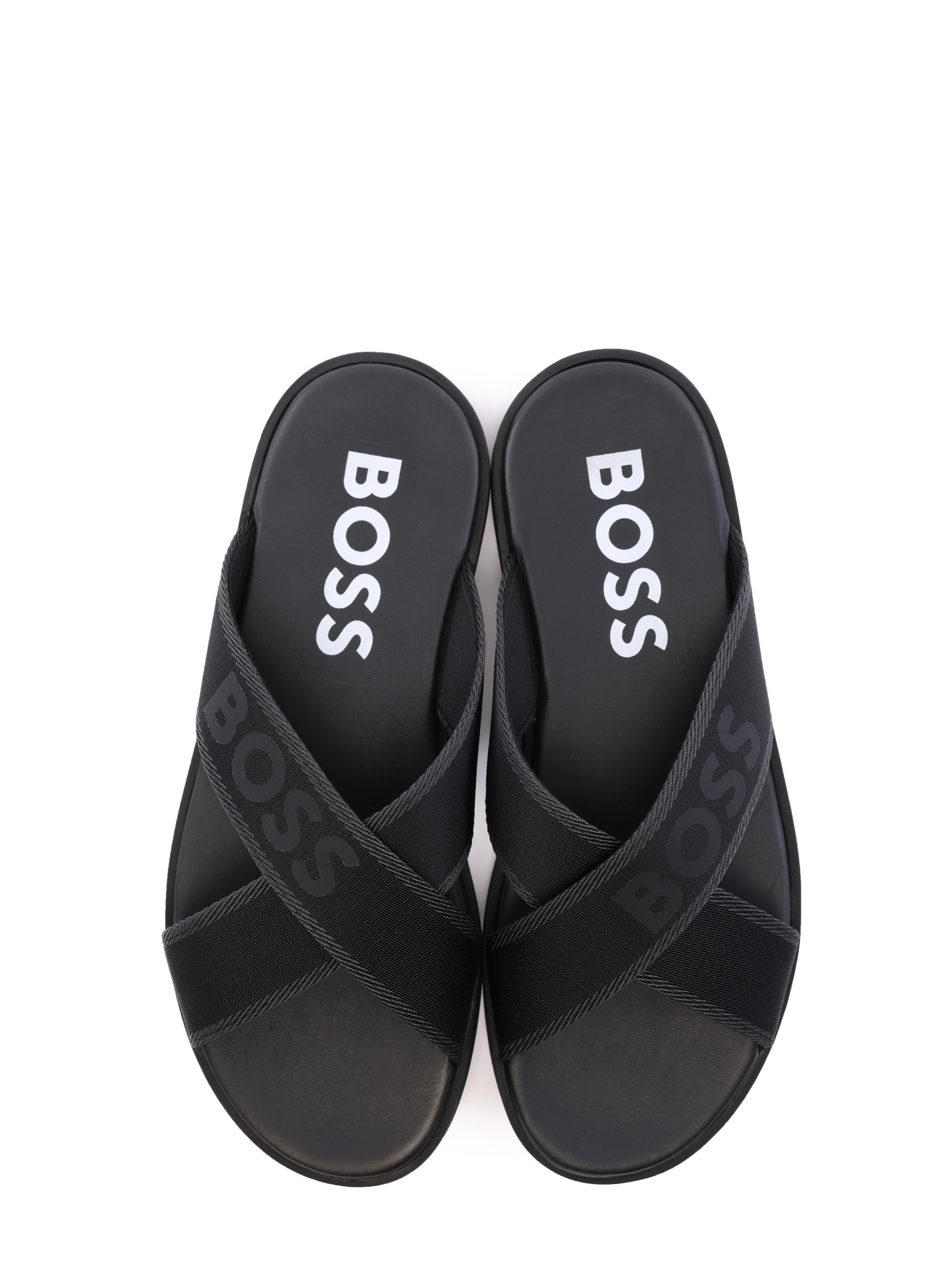 Шлепанцы Boss 50493107 001 черные мужские из текстиля — купить в интернет-магазине Verdistore
