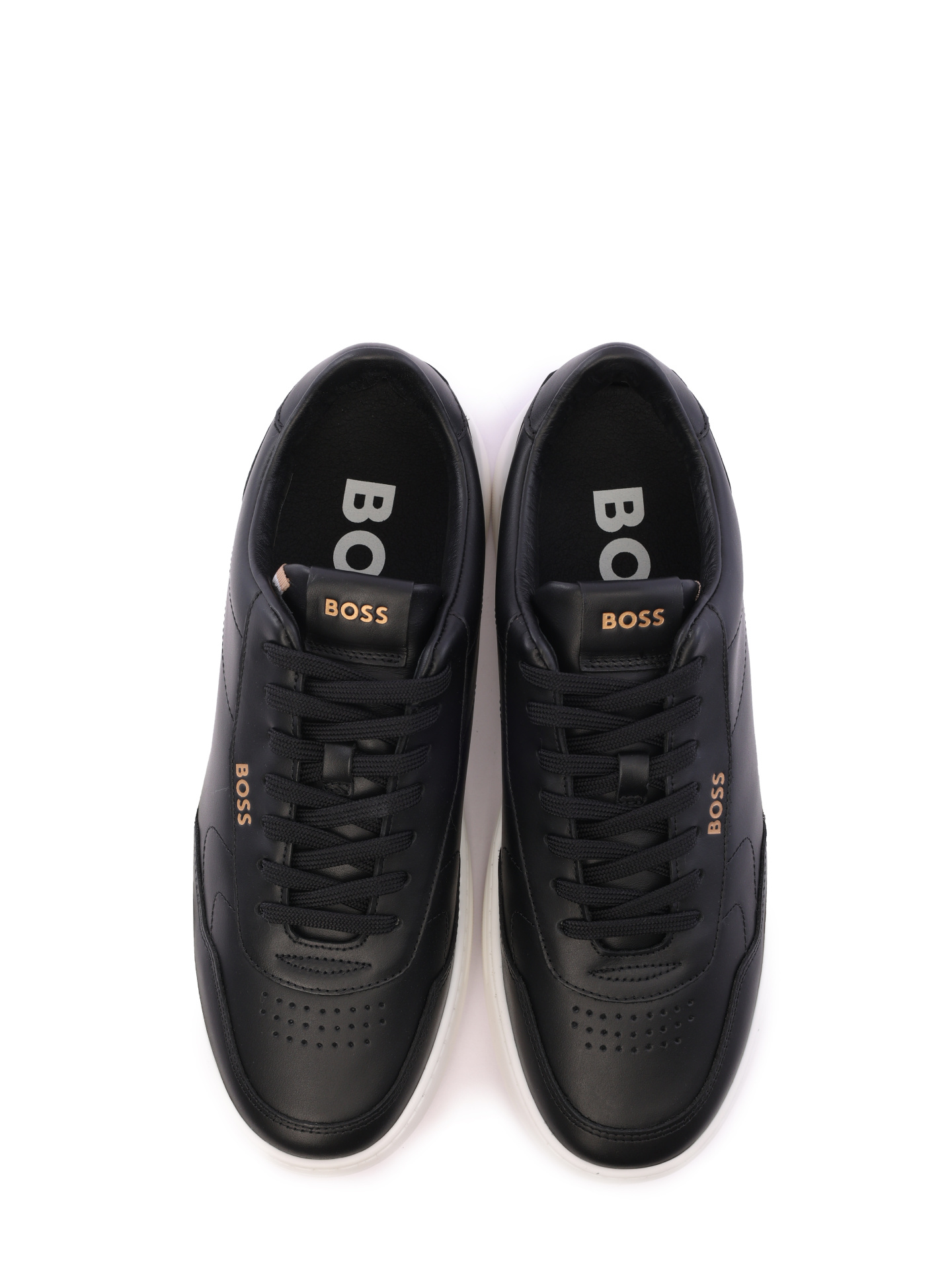 Кеды Boss 50502893 001 черные мужские из кожи — купить в интернет-магазине Verdistore