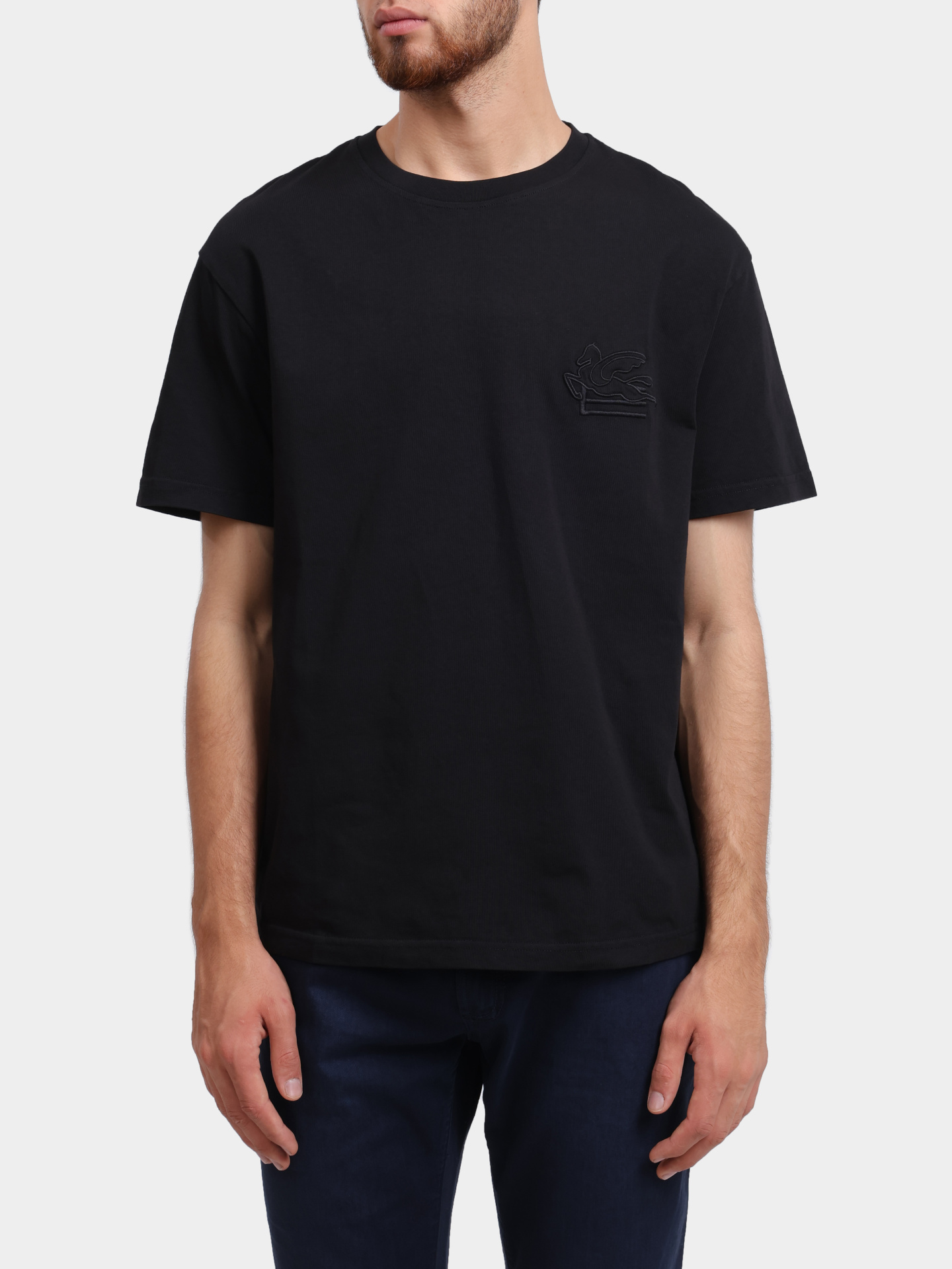 Футболка MRMA0007 AR233 N0000 черная хлопковая прямого кроя — купить в интернет-магазине Verdistore