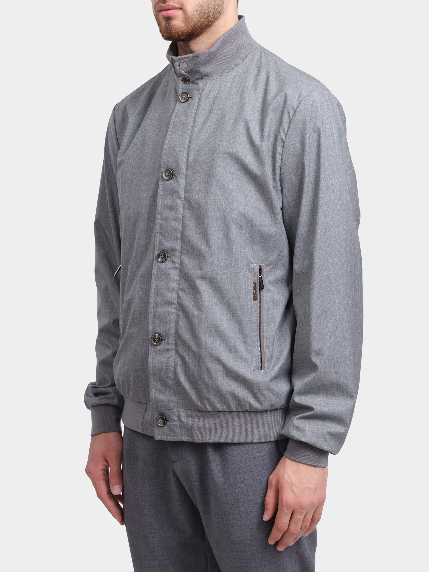 Бомбер MooRER SIRONI - L5 U0020 светло-серый мужской — купить в интернет-магазине Verdistore