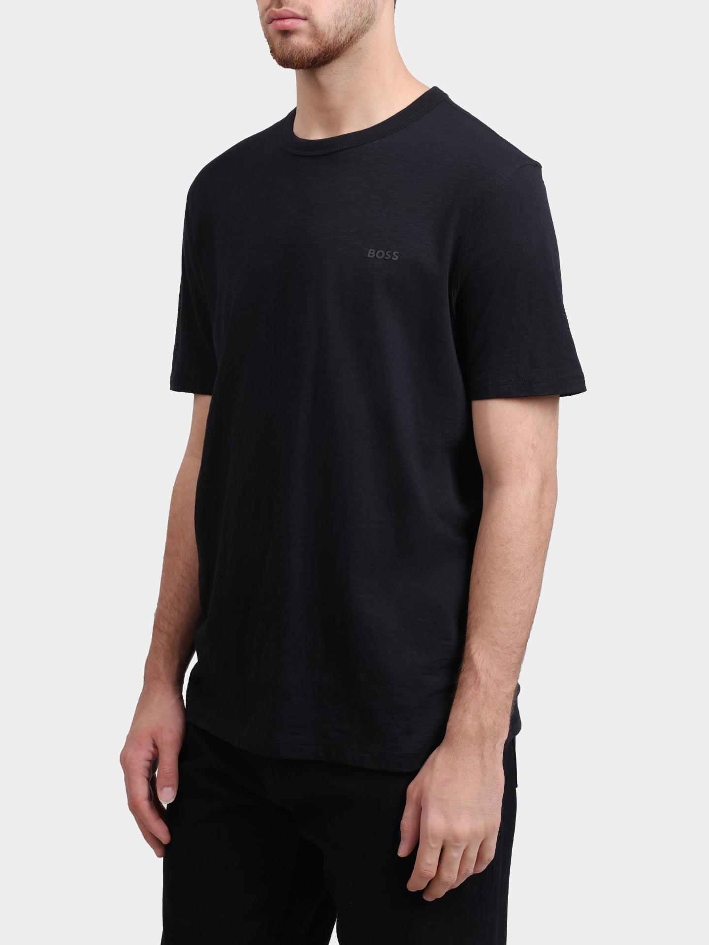 Футболка Boss Orange Tegood 10240843 01 50508243 001 черная мужская с маленьким логотипом  — купить в интернет-магазине Verdistore