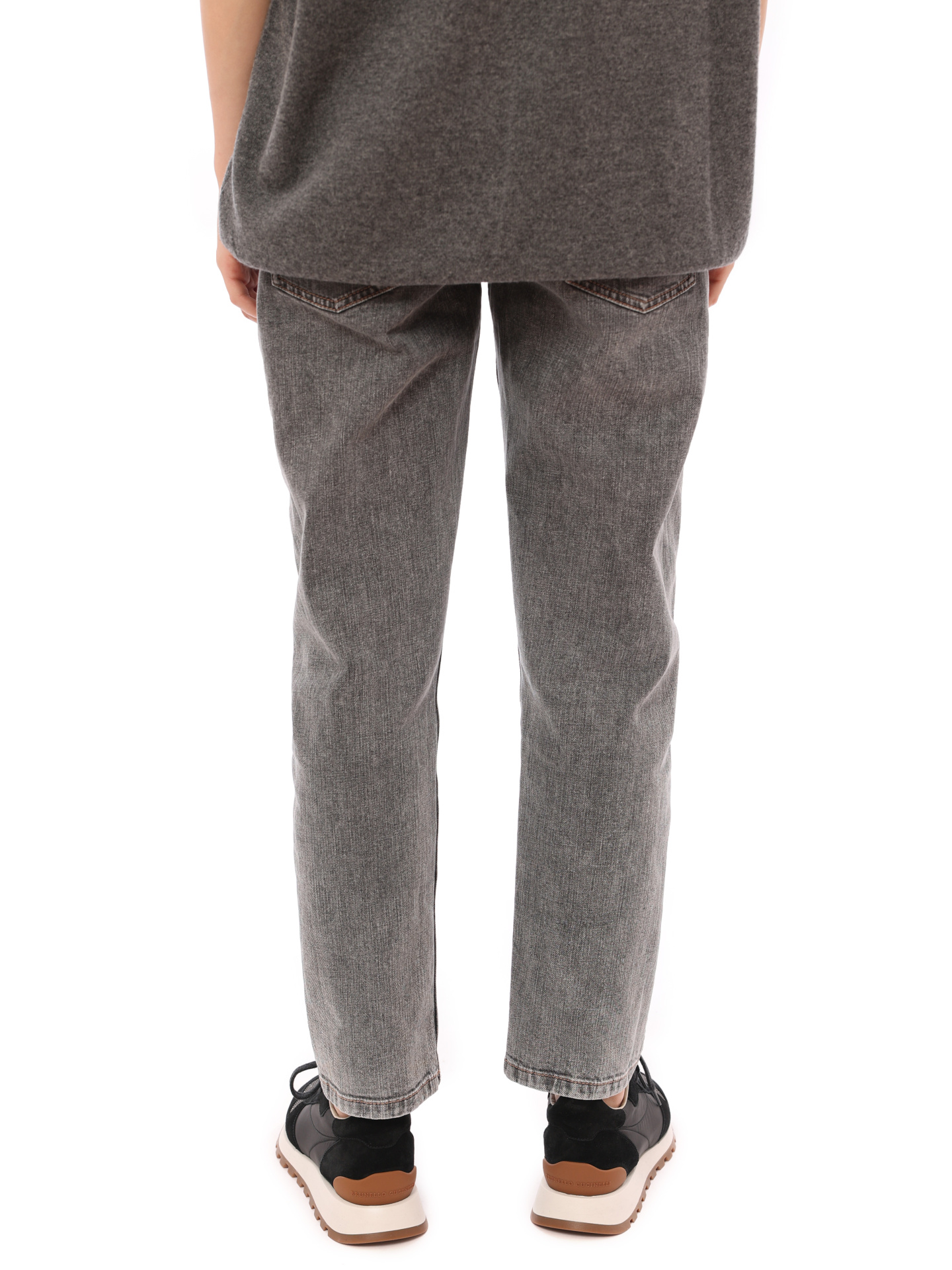 Джинсы Brunello Cucinelli MH186P5755 C8325 серые женские на пуговицах — купить в интернет-магазине Verdistore