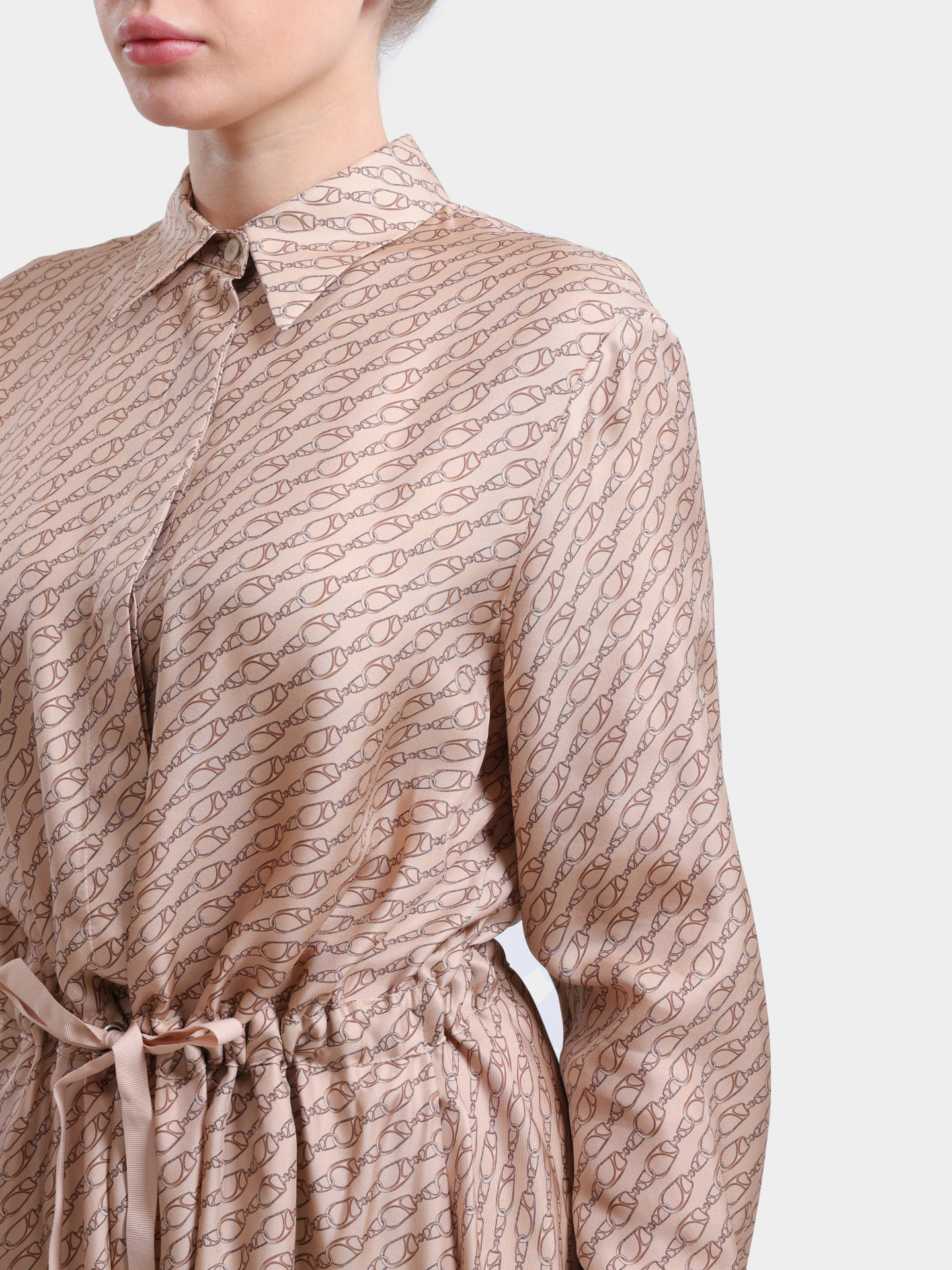 Платье Herno AB000062D 16009P 1985 женское шелковое с принтом цепей — купить в интернет-магазине Verdistore