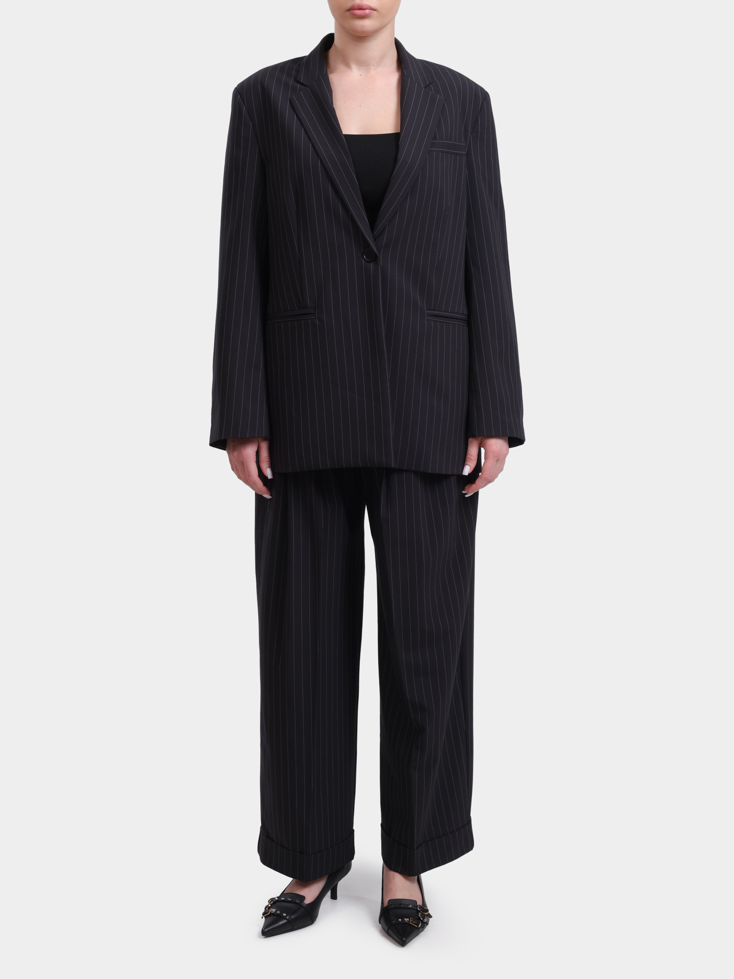 Жакет MEIMEIJ T03 G5891 черный женский в полоску — купить в интернет-магазине Verdistore