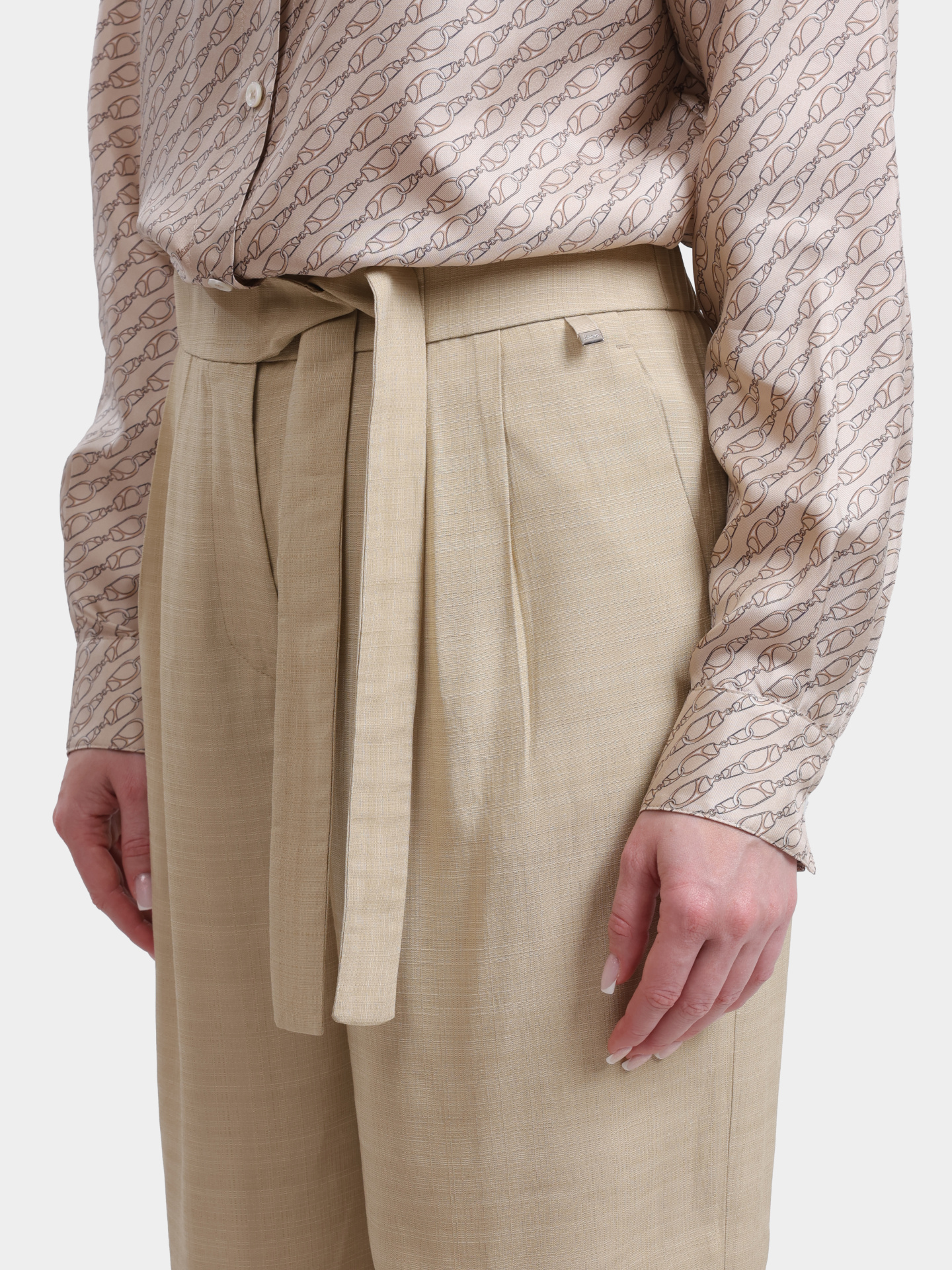 Брюки Herno PT000201D 12876 2000 бежевые женские прямого кроя  — купить в интернет-магазине Verdistore