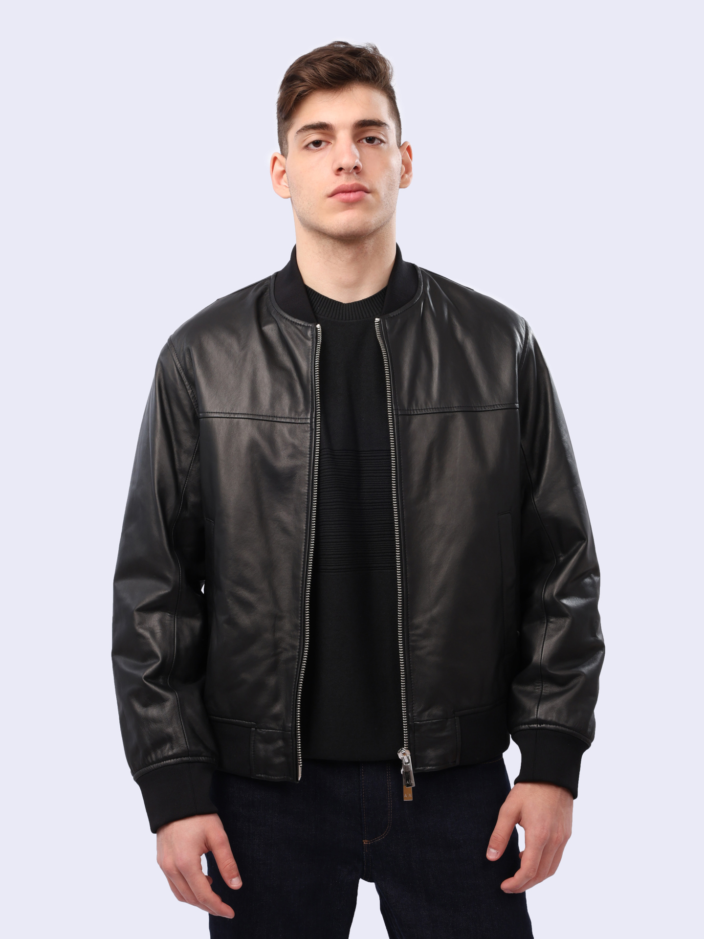 Куртка Armani Exchange XM000104 AF10500 UC001 черная мужская из кожи — купить в интернет-магазине Verdistore