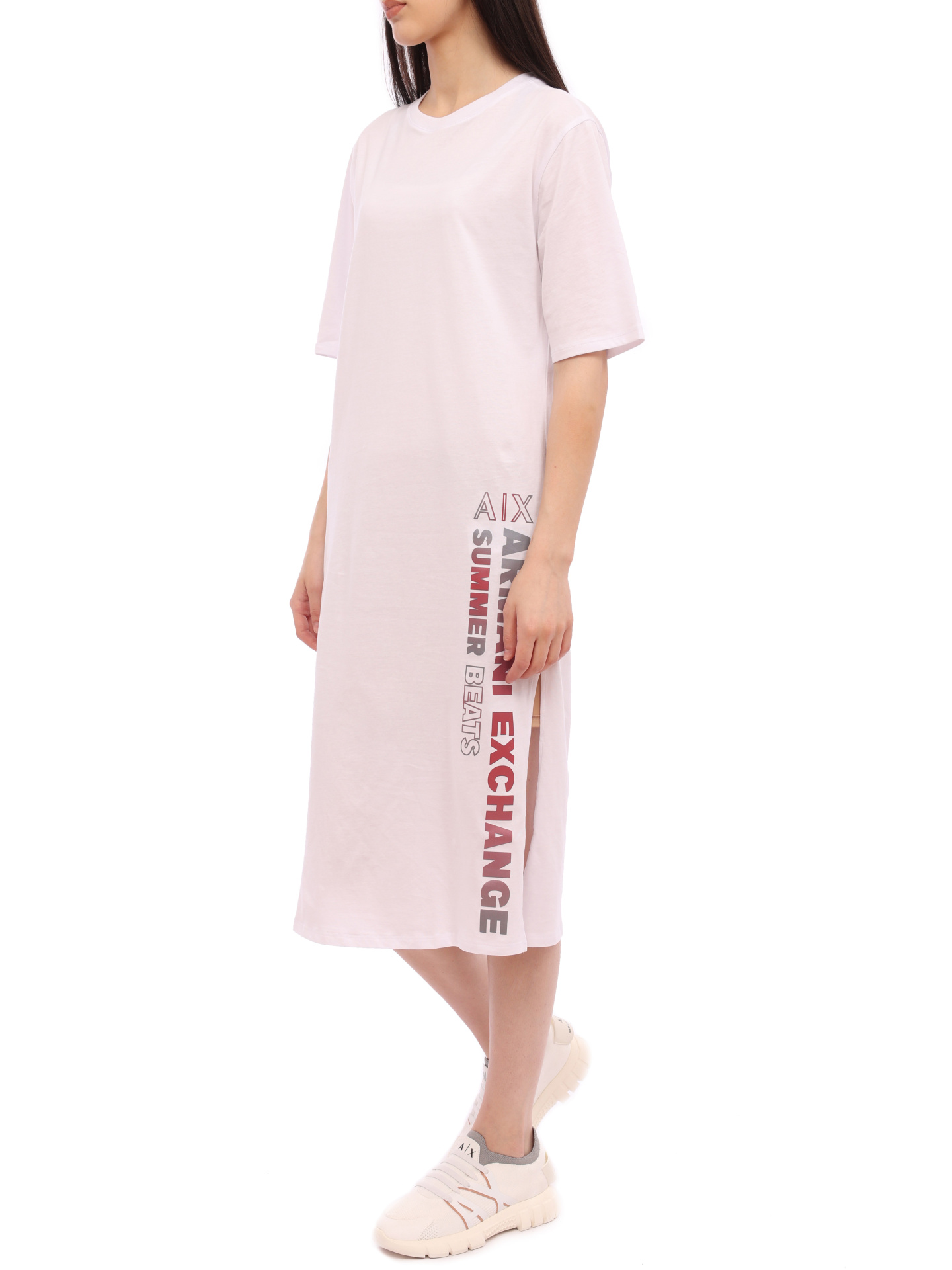 Платье Armani Exchange 3RYA75 YJ3RZ 1000 белое женское из хлопка — купить в интернет-магазине Verdistore