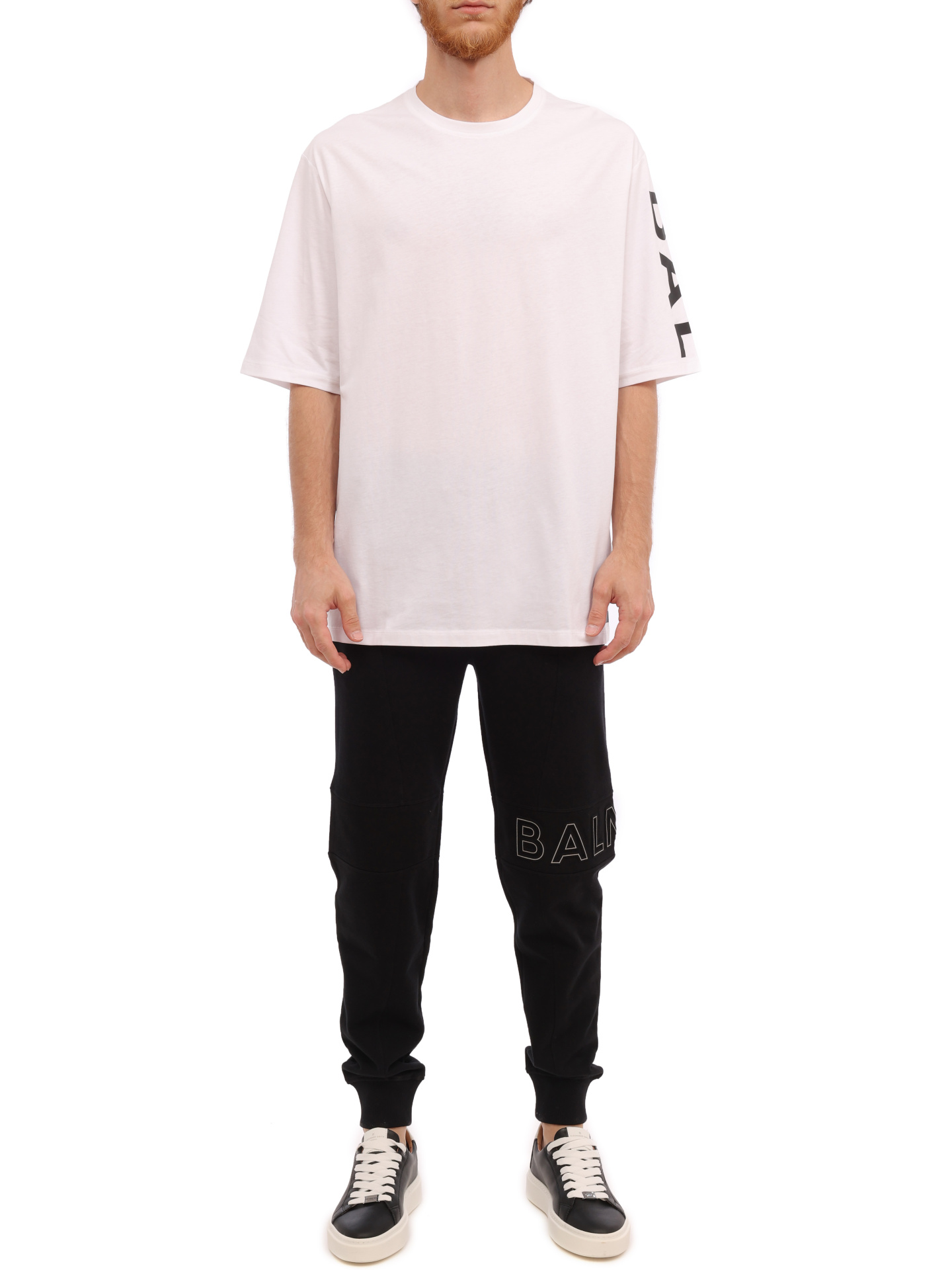 Футболка Balmain BH1EH015BB15 GAB белая мужская с логотипом — купить в интернет-магазине Verdistore