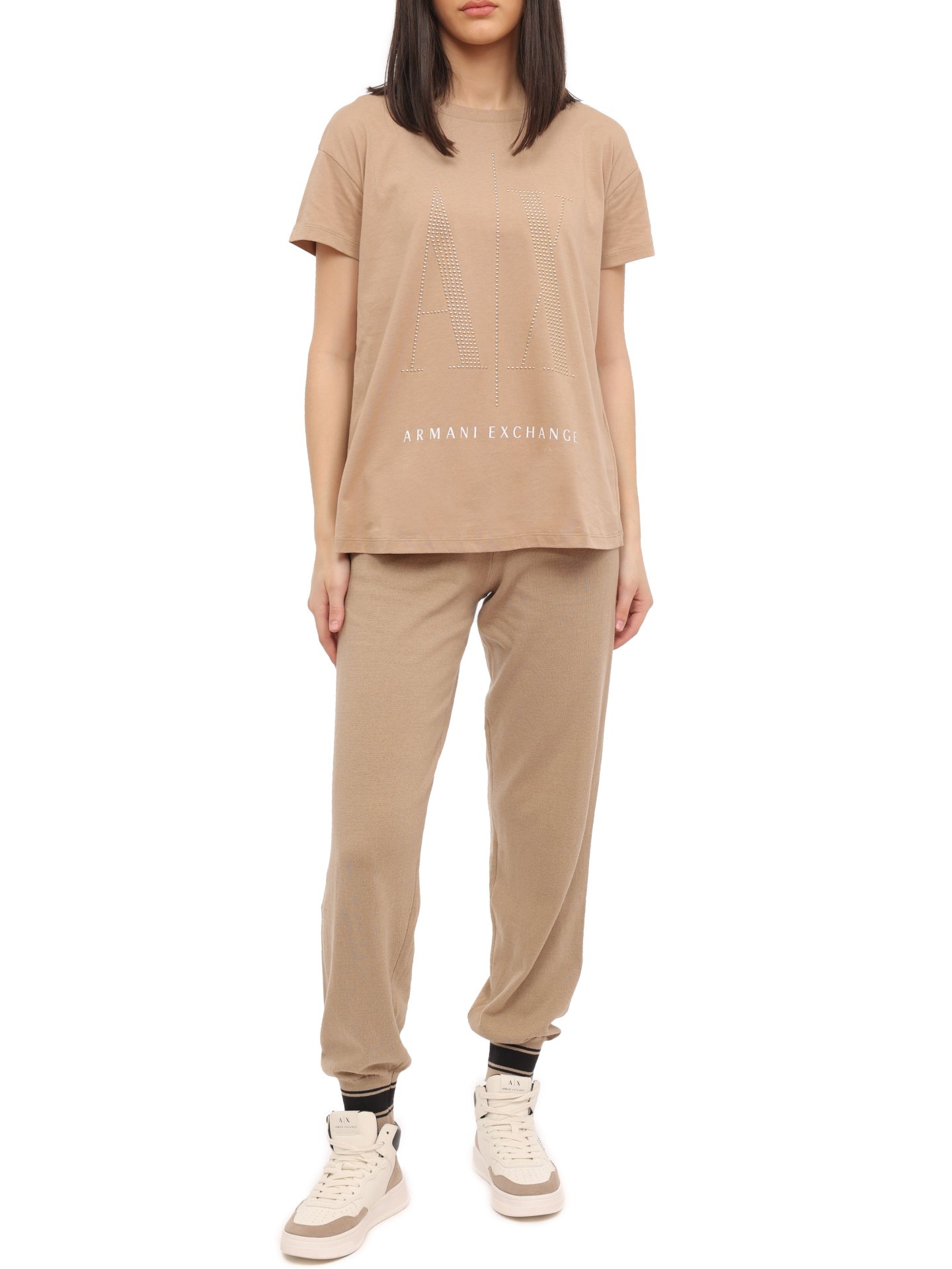 картинка Брюки Armani Exchange 6RYP2K YMX3Z 0748 трикотажные женские с манжетами от магазина Verdistore