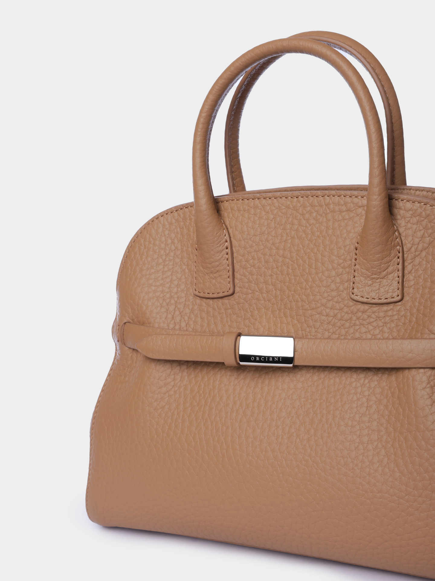 Сумка Orciani B02200 SOF BIS светло-коричневая из натуральной зернистой кожи — купить в интернет-магазине Verdistore