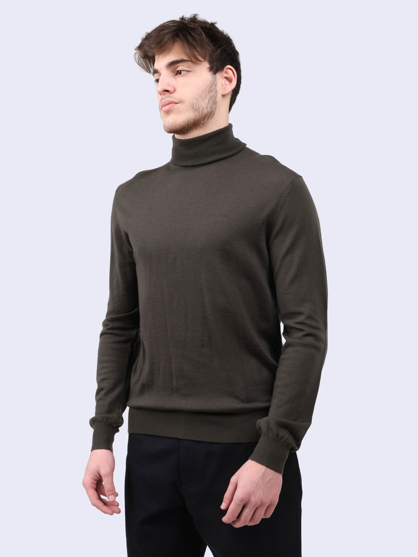 Водолазка Armani Exchange 8NZM3C ZM8AZ 1897 оливковая мужская из шерсти — купить в интернет-магазине Verdistore