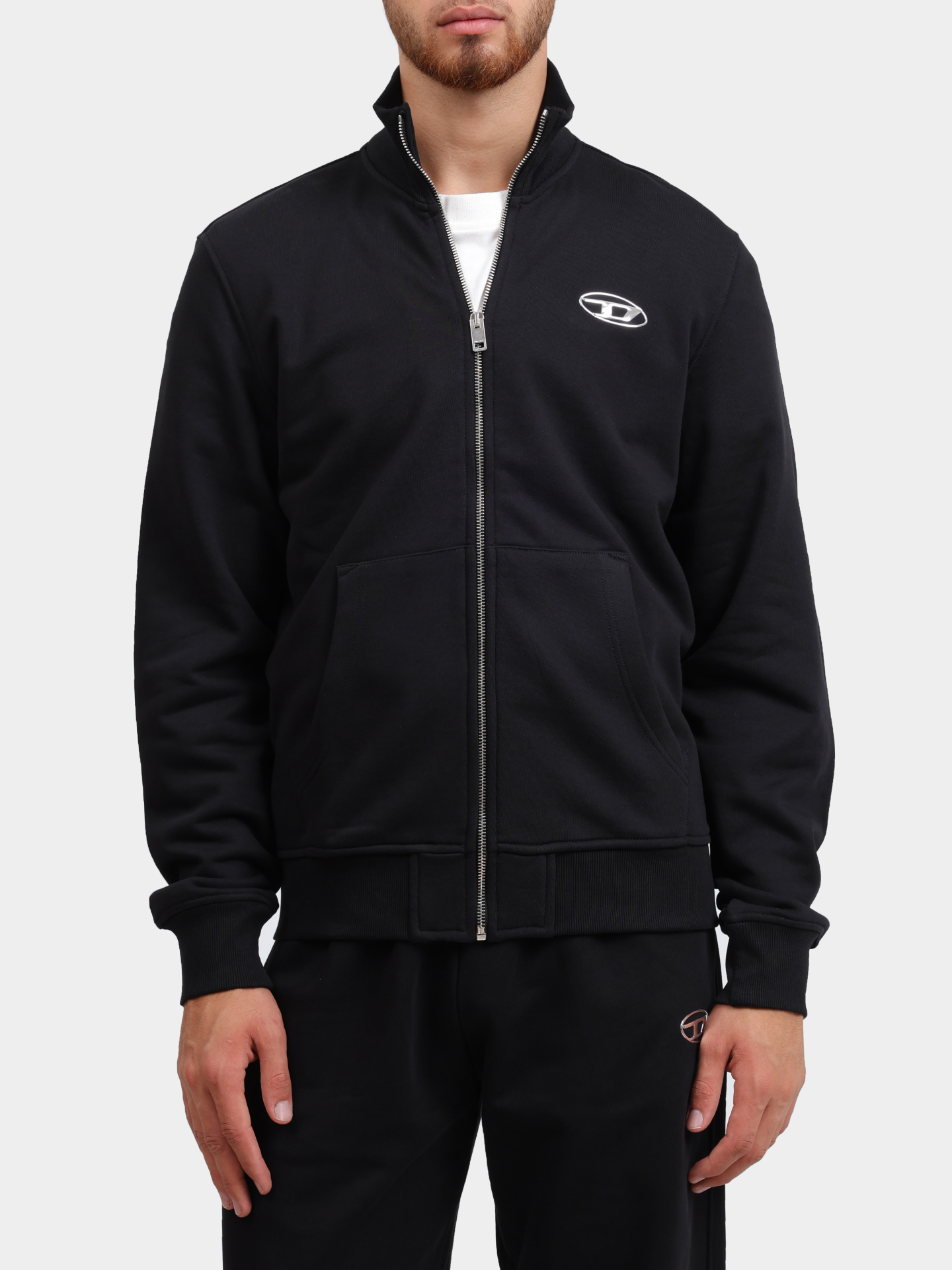 Мастерка Diesel A114390BMBJ9XX хлопковая мужская с логотипом  — купить в интернет-магазине Verdistore