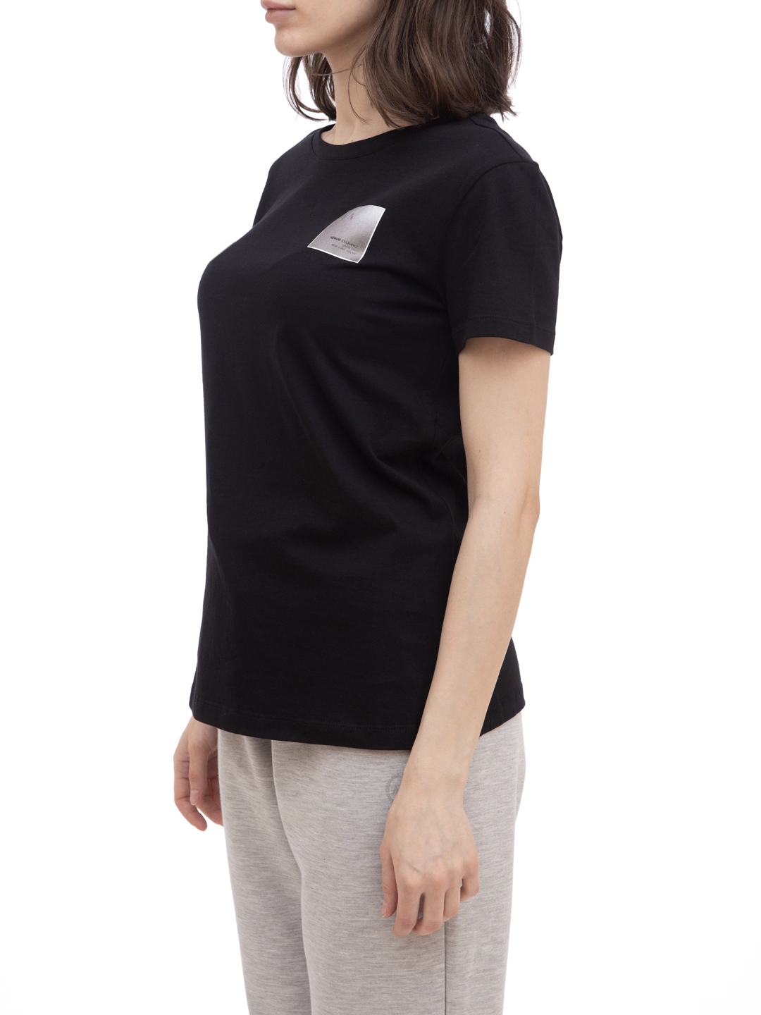 Футболка Armani Exchange 3KYTKA черная женская с логотипом — купить в интернет-магазине Verdistore