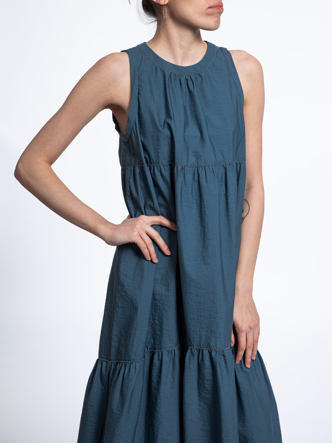 Платье Brunello Cucinelli M0F79AV034 голубое женское — купить в интернет-магазине Verdistore