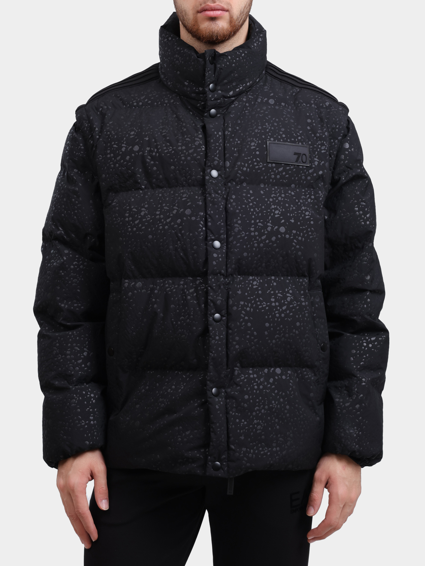 Пуховик EA7 6DUB37 TNGLZ черный мужской с принтом — купить в интернет-магазине Verdistore