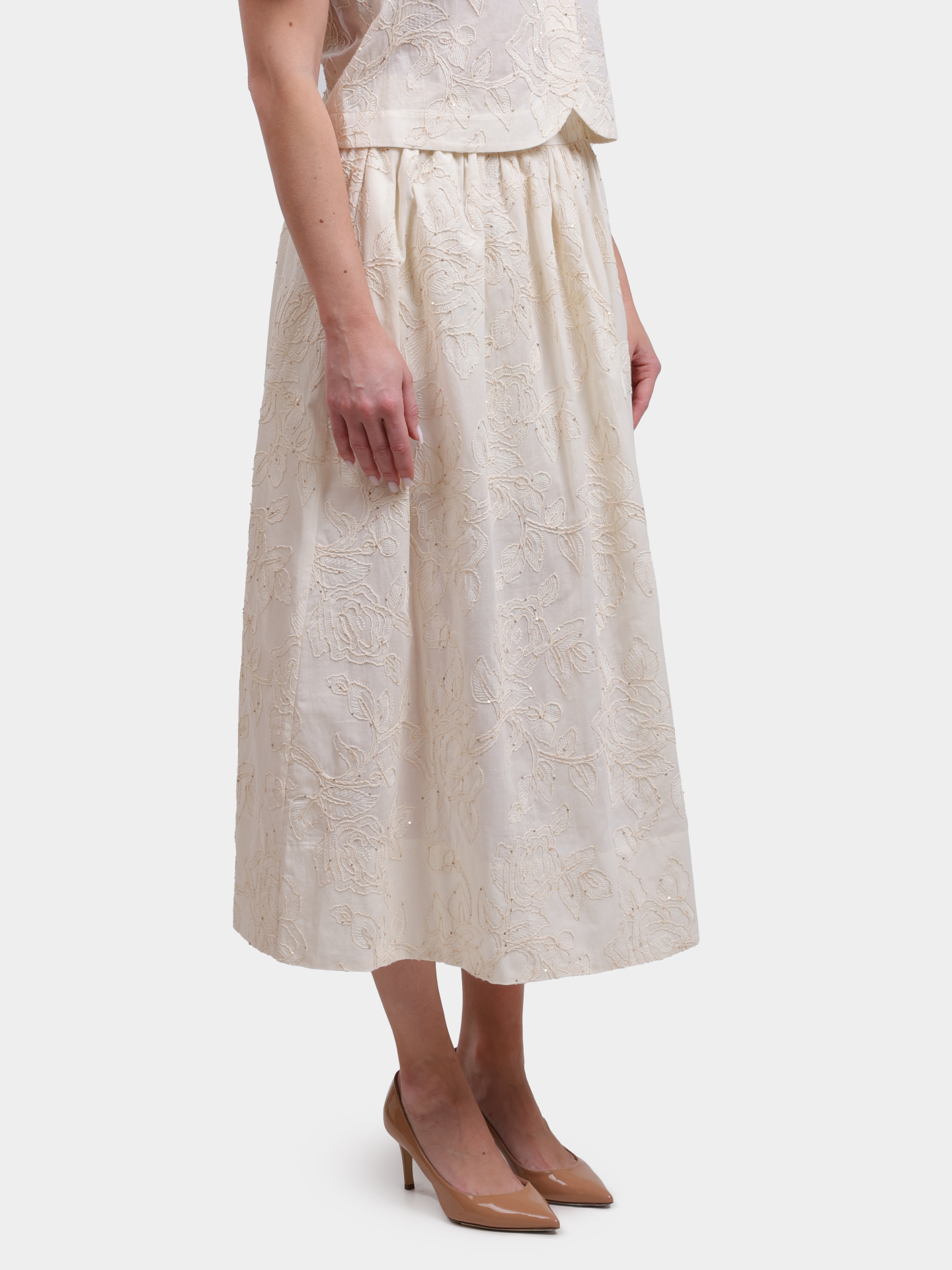 Юбка Liu-Jo WA6455 T472A P9417 хлопковая женская с вышивкой — купить в интернет-магазине Verdistore