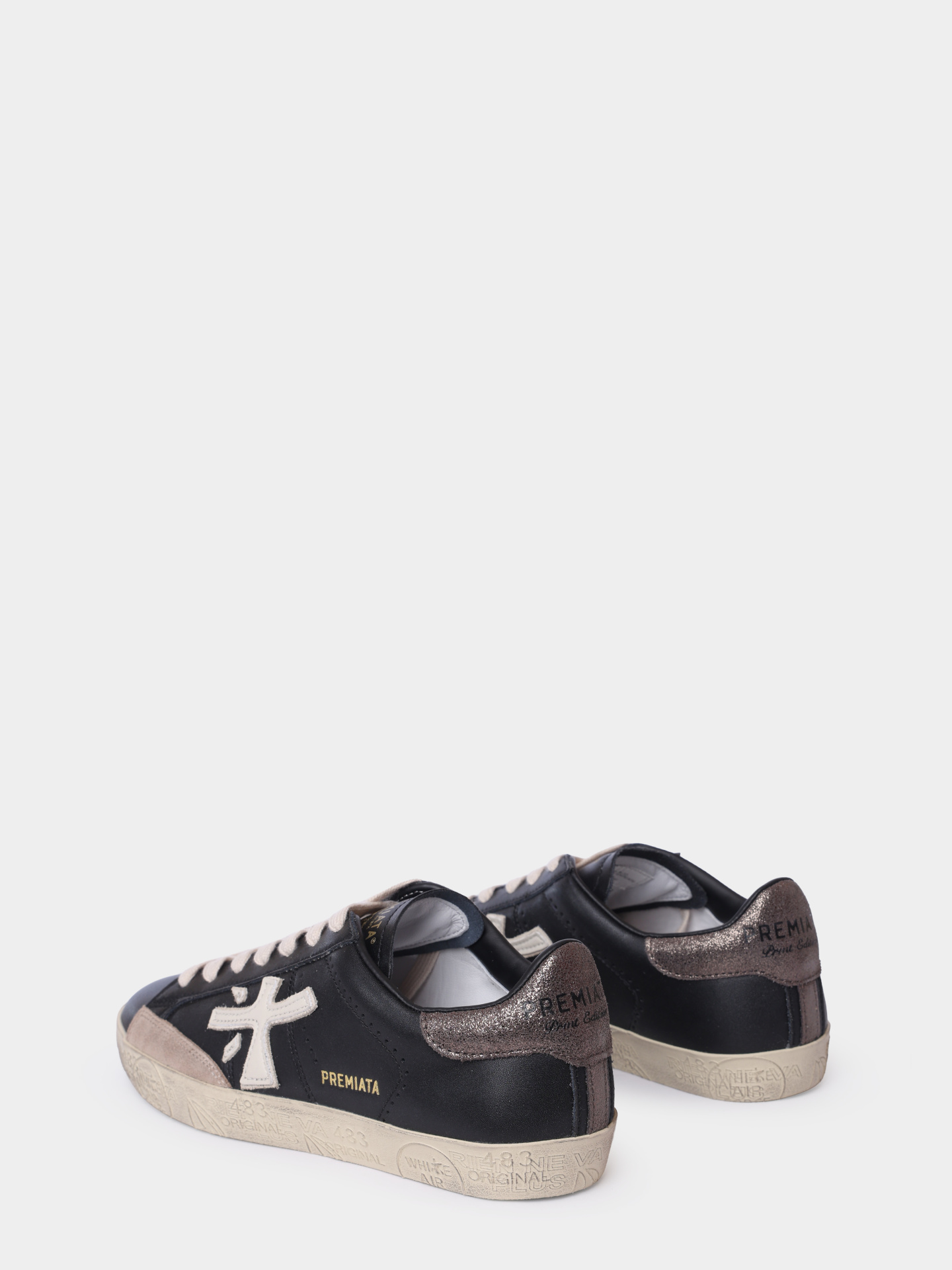 Кеды Premiata STEVEND VAR 7603 черные женские из кожи — купить в интернет-магазине Verdistore